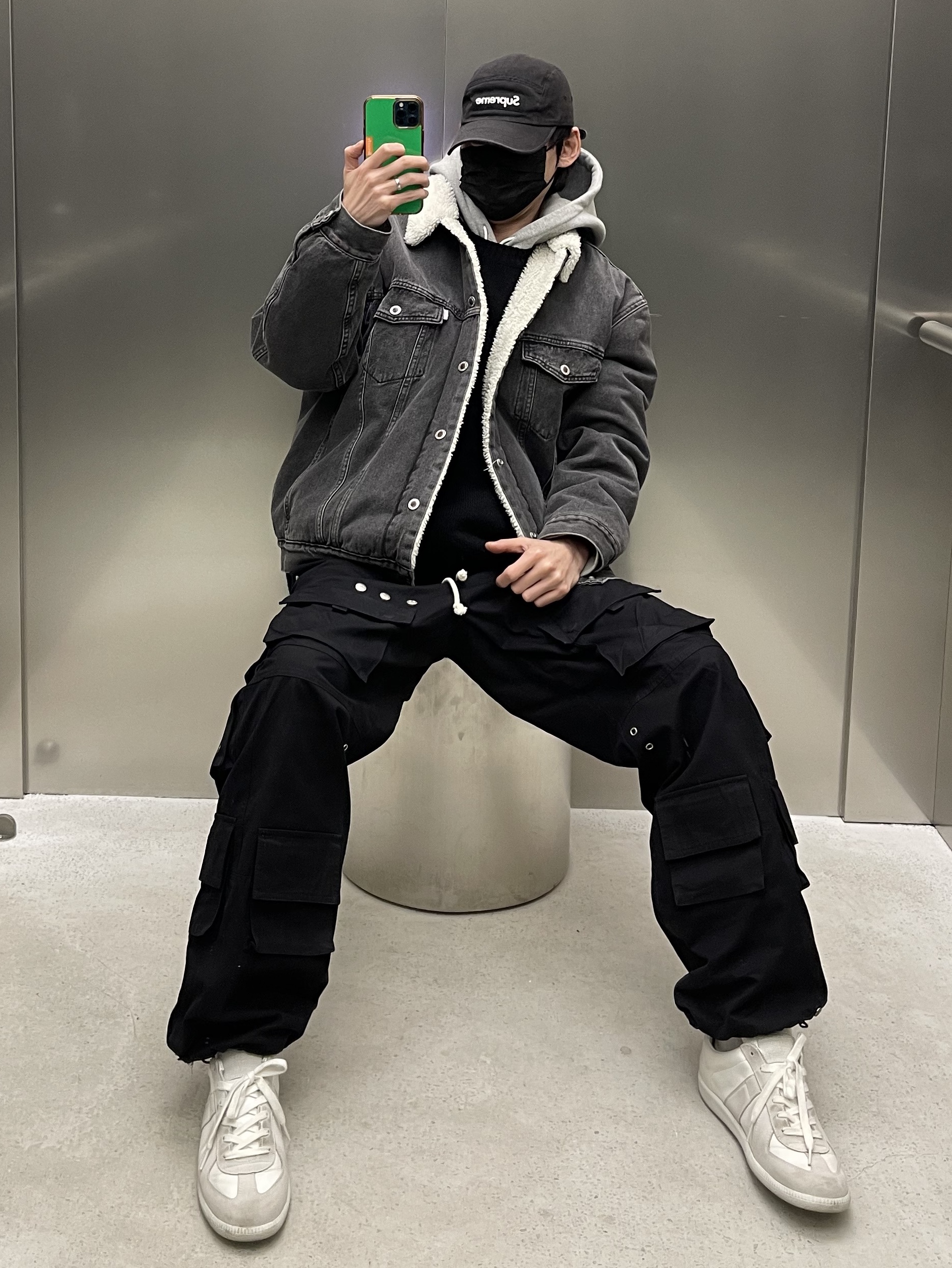 Maison Margiela Calfskin Replica Sneakers White, Nike NRG Solo Swoosh Fleece Hoodie Dark Grey Heather - Asia 착용 스타일 - 10