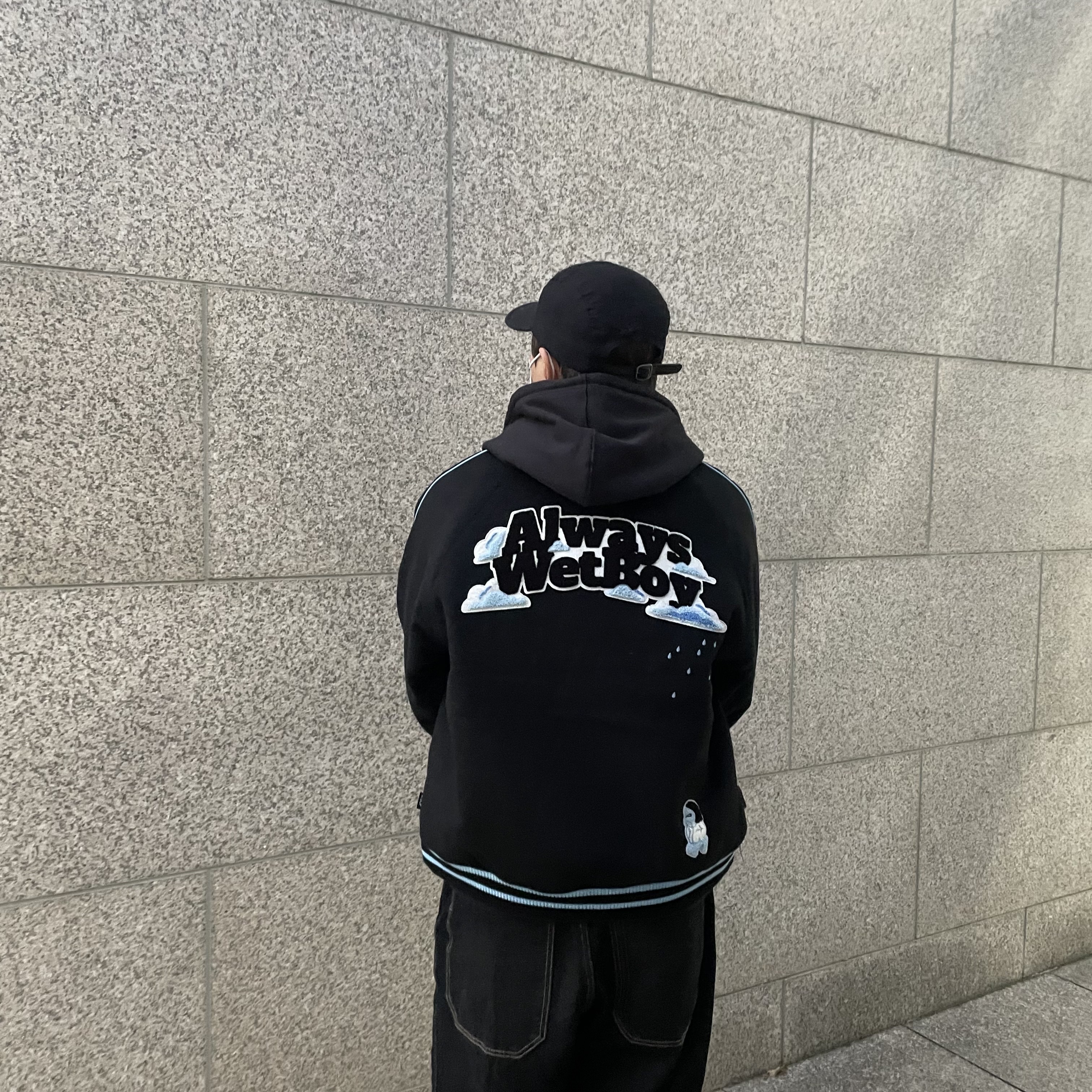 Supreme Linen Camp Cap Black - 21SS, Palace Spooked Hood Black - 19FW 착용 스타일 - 2