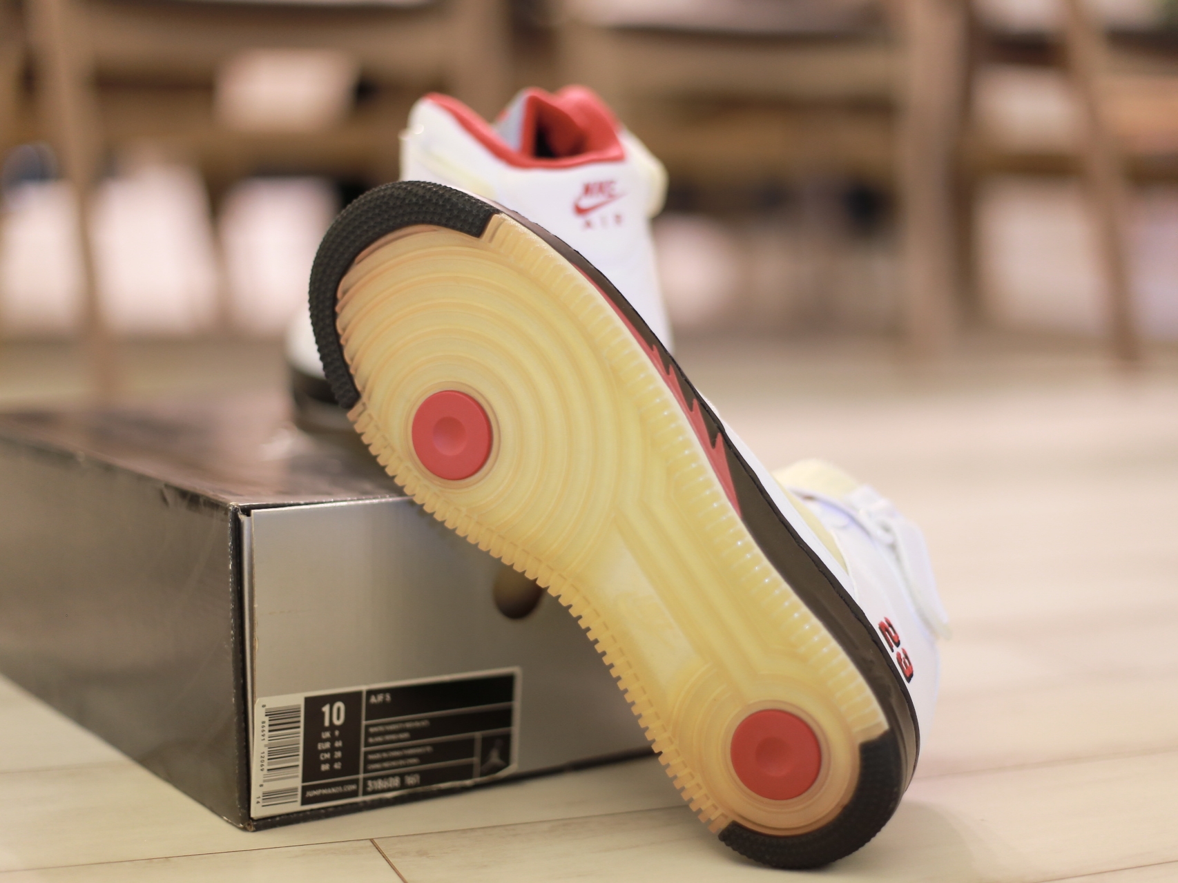 Jordan 5 Fusion Varsity White Red 착용 스타일 - 4
