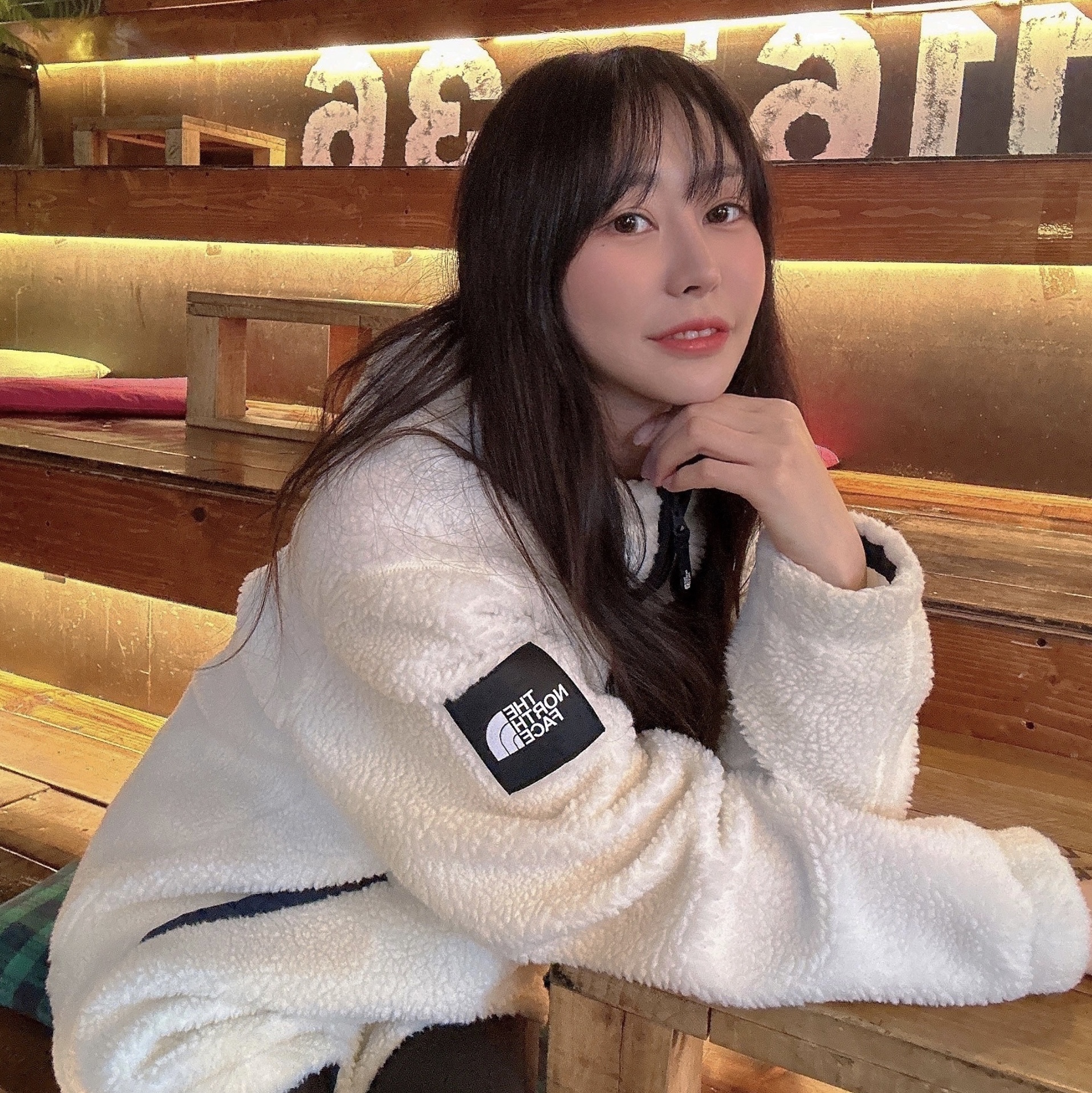The North Face Rimo Fleece Anorak S Ivory 착용 스타일 - 1