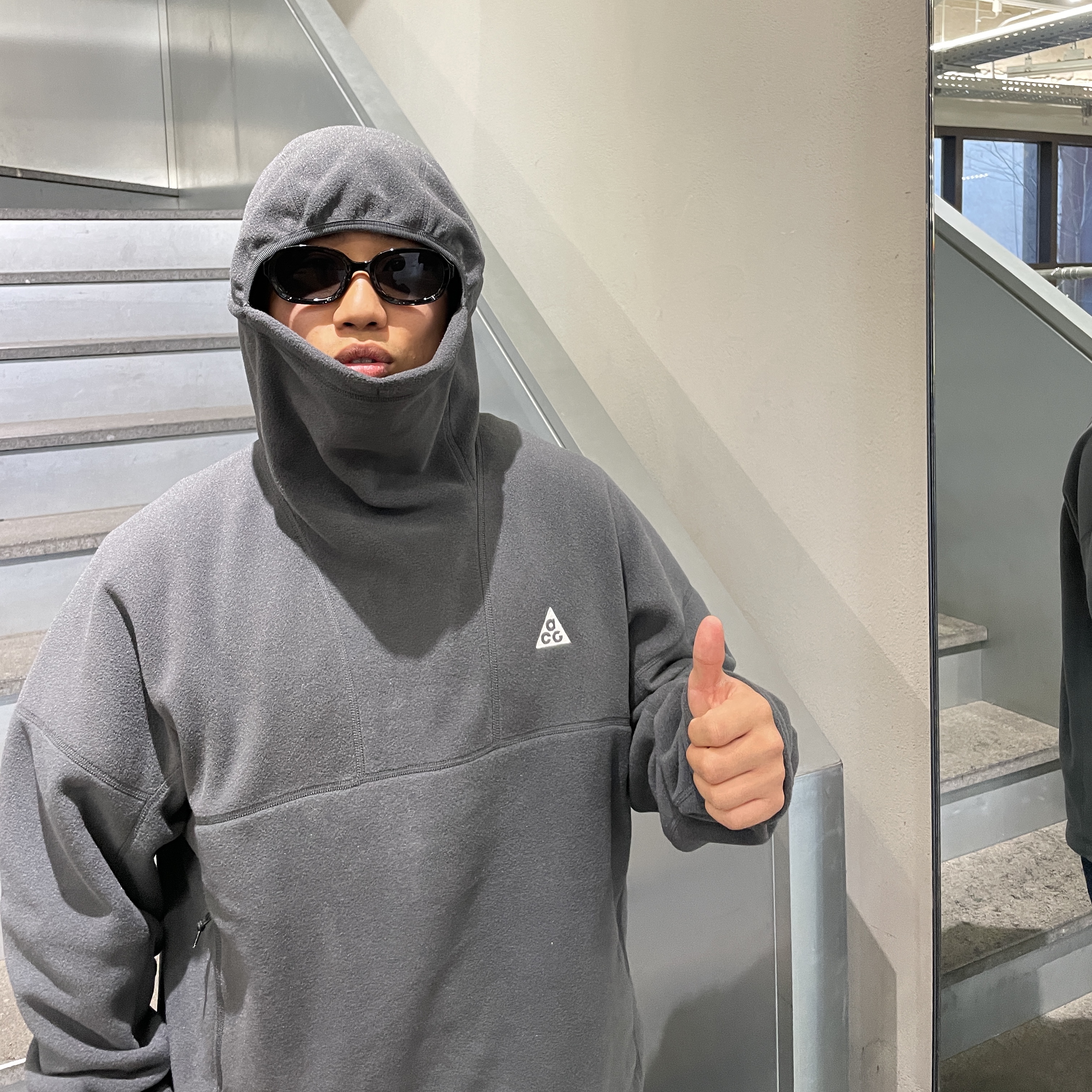Nike ACG Polartec Wolf Tree Pullover Hoodie Anthracite - Asia 착용 스타일