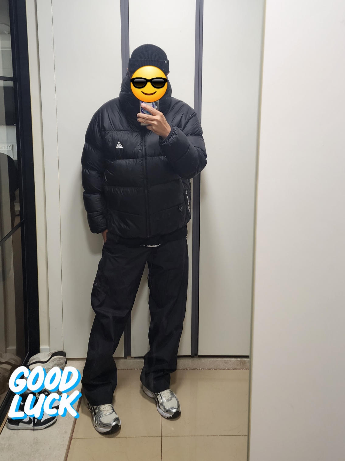 Nike ACG Therma-Fit ADV Lunar Lake Puffer Jacket Black - Asia, Asics Gel-Kayano 14 Cream Black 착용 스타일 - 2