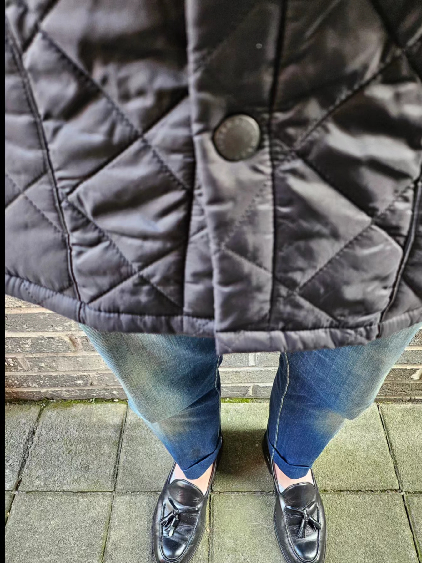 Barbour Heritage Liddesdale Quilted Jacket Black 착용 스타일 - 3