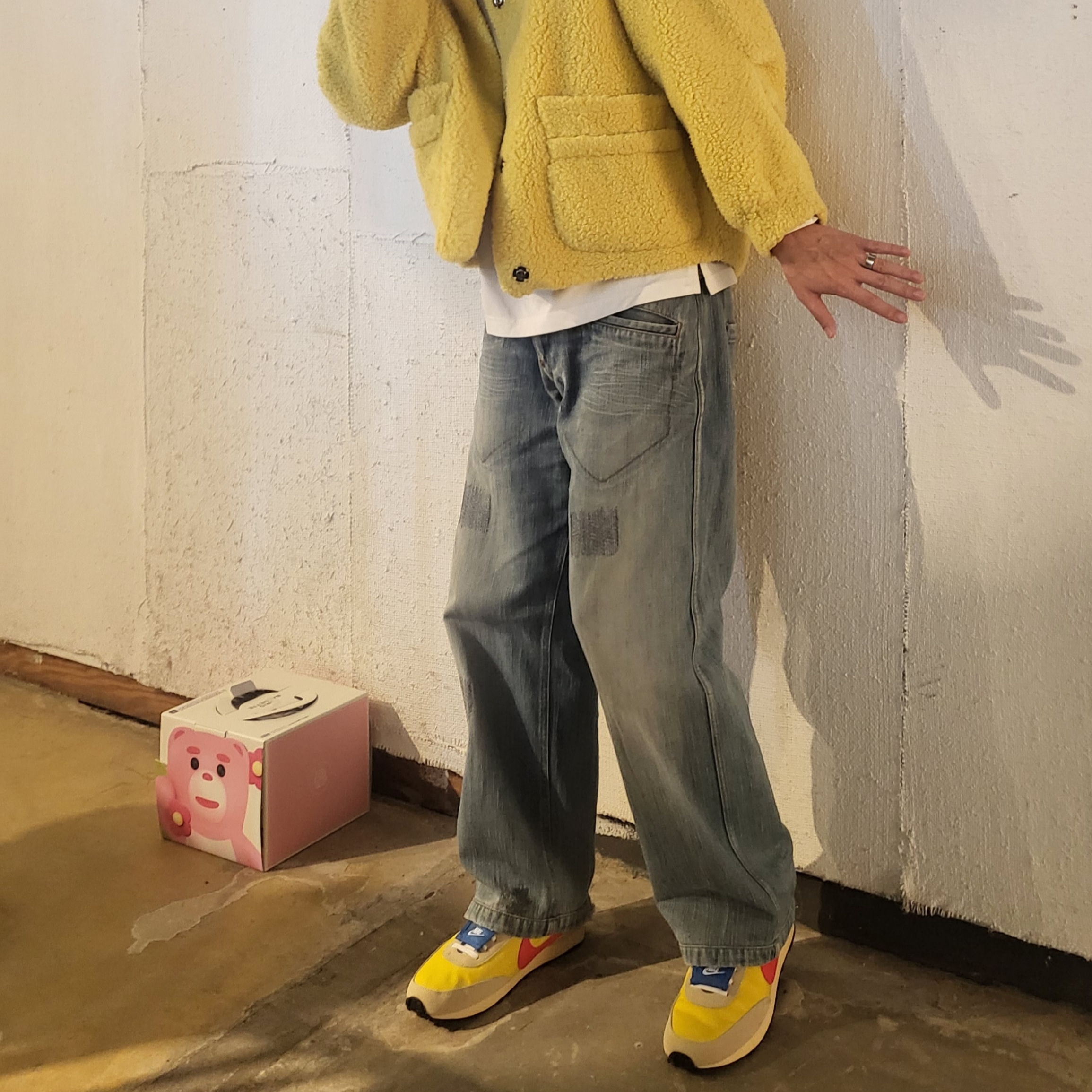 (W) Nike Daybreak BRS Speed Yellow 착용 스타일 - 1