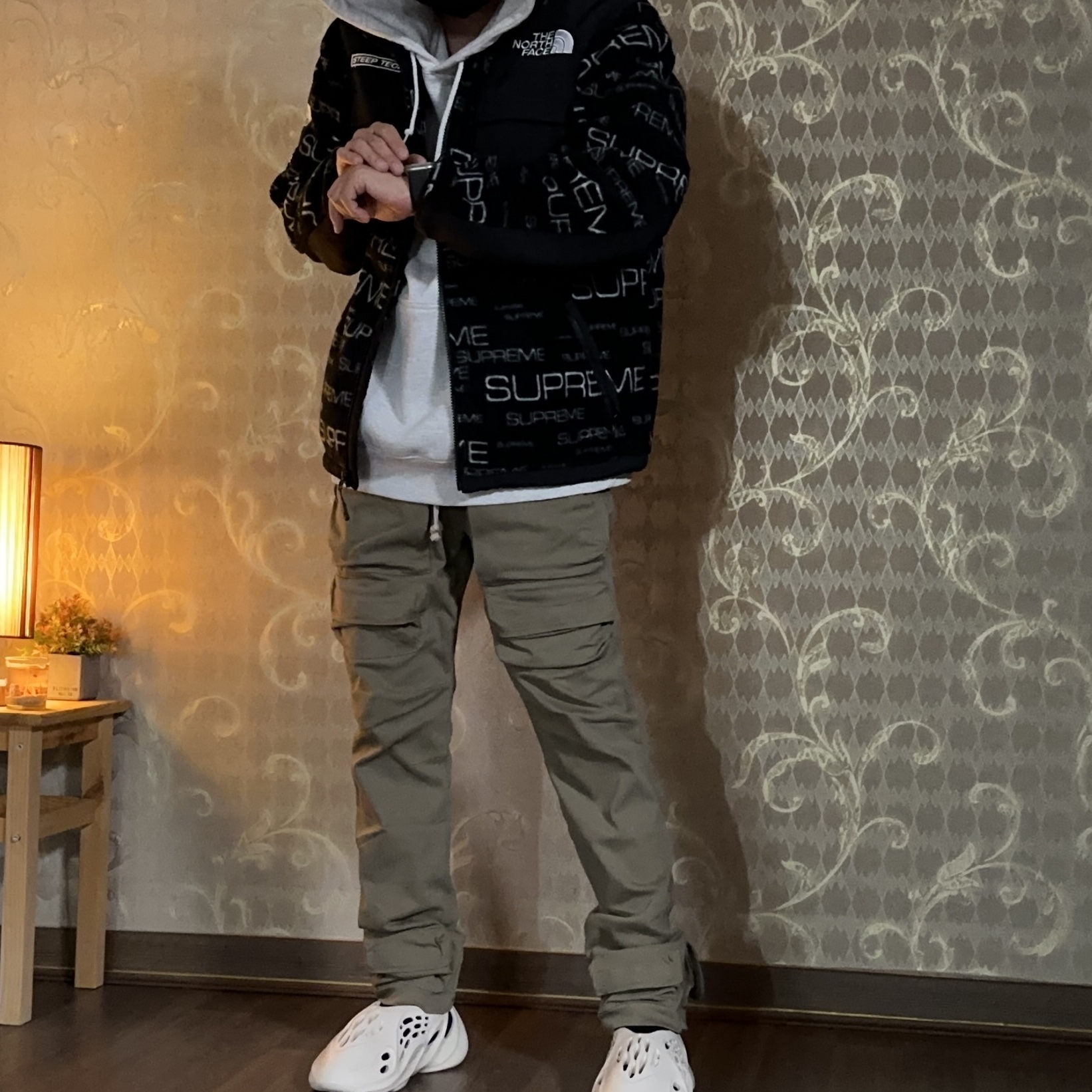 Supreme x The North Face Steep Tech Fleece Jacket Black - 21FW 착용 스타일 - 2