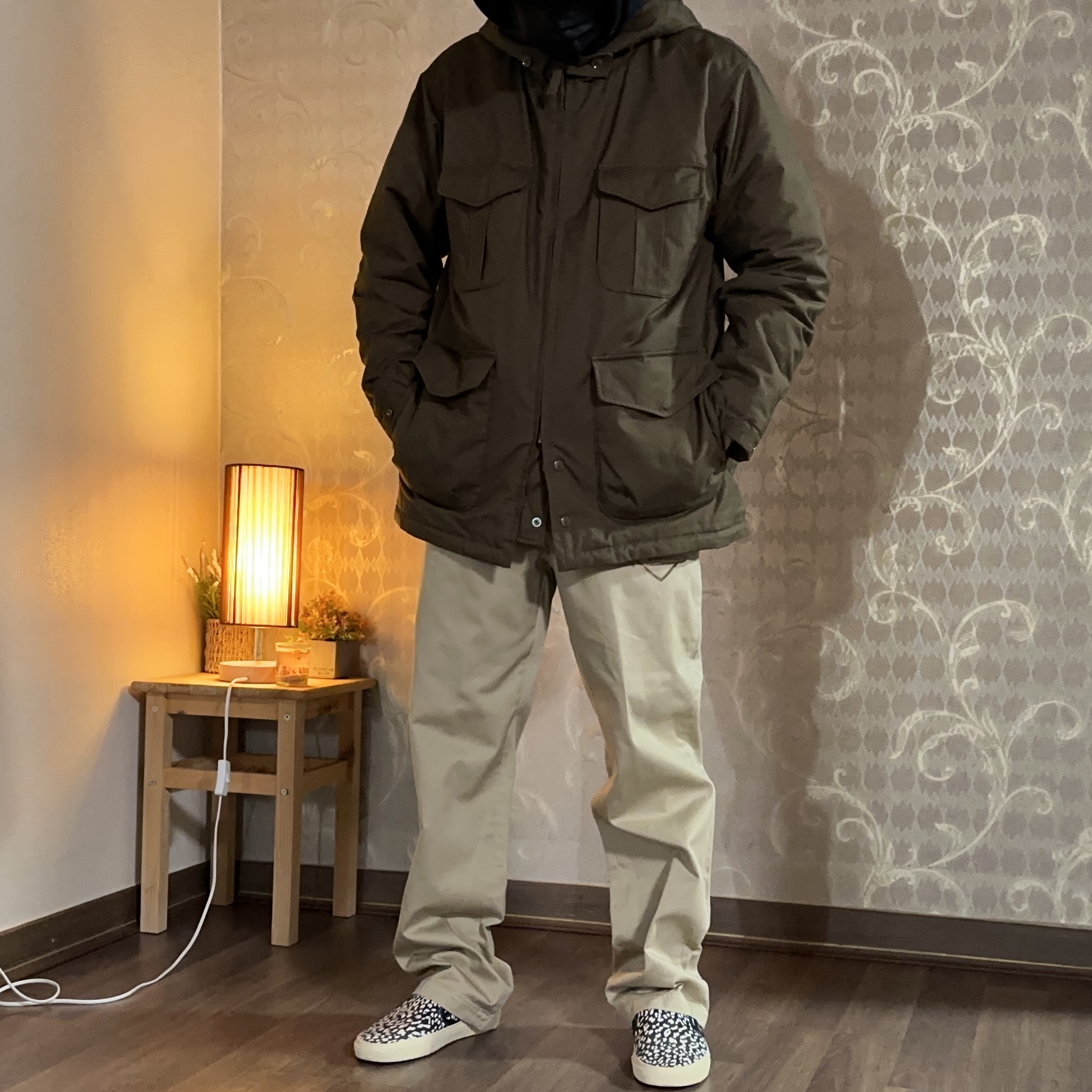 Uniqlo x Engineered Garments Pufftech Utility Jacket Brown 착용 스타일 - 3