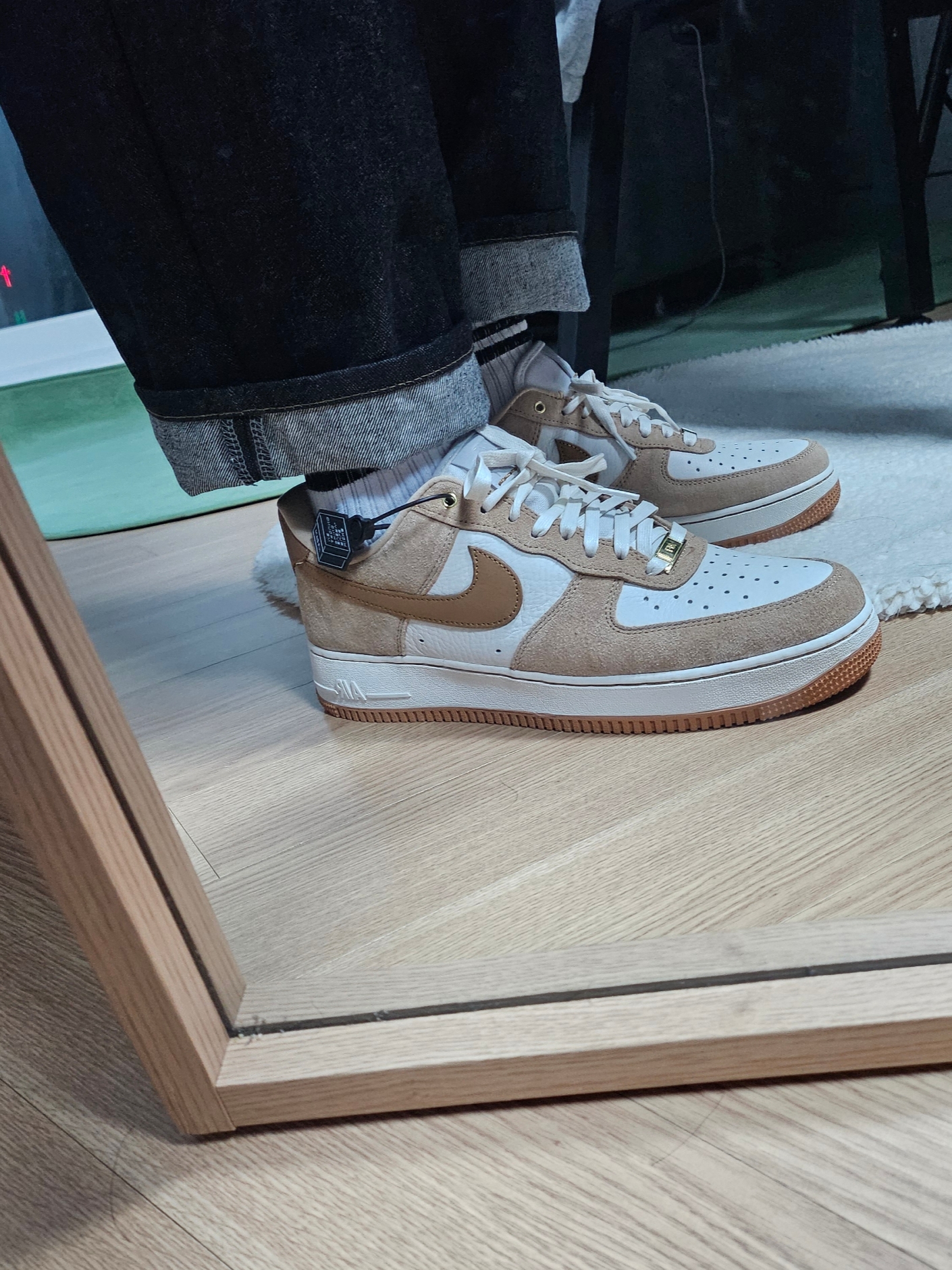 (W) Nike Air Force 1 LXX Flax 착용 스타일 - 2