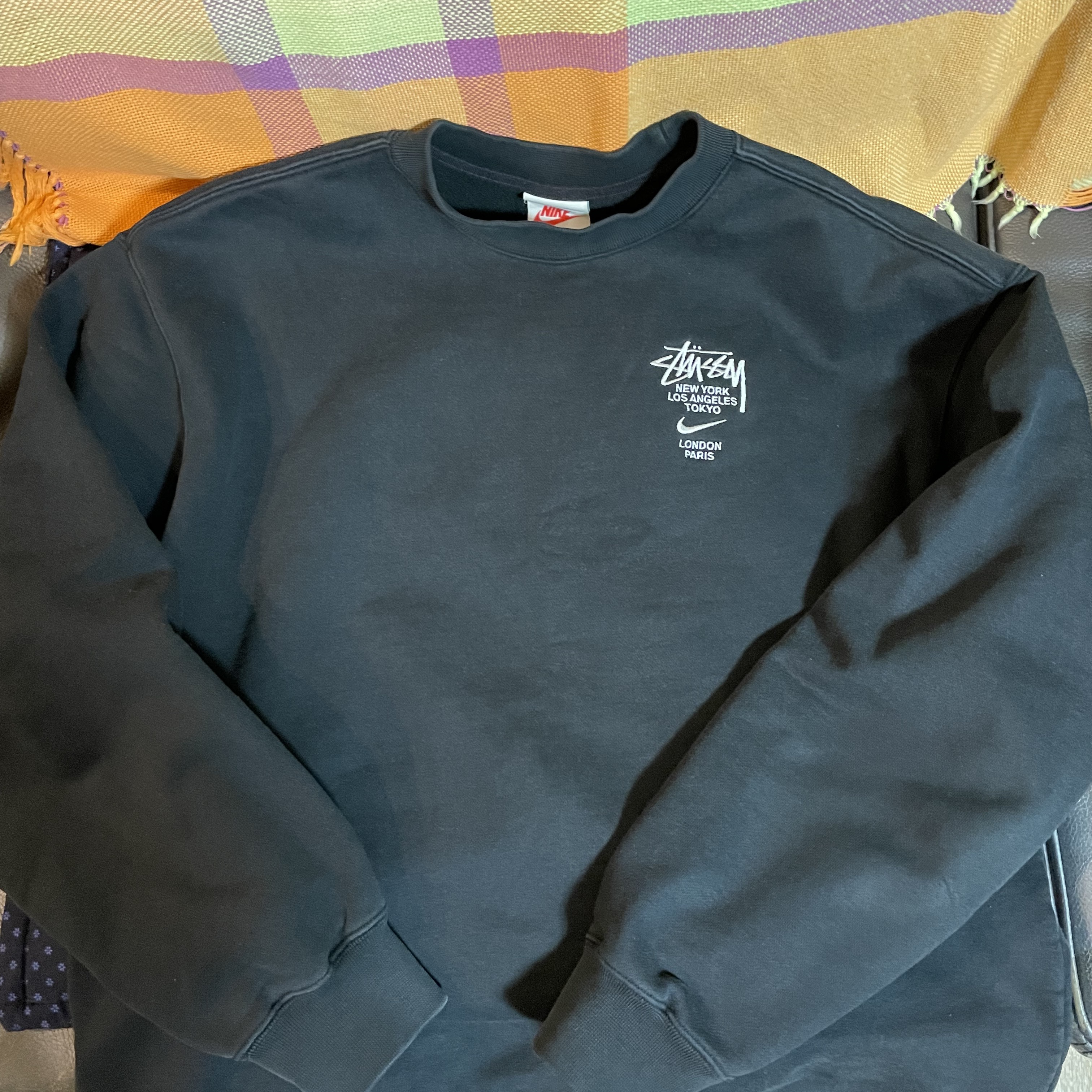 Nike x Stussy NRG ZR Fleece Crewneck Black - US/EU 착용 스타일