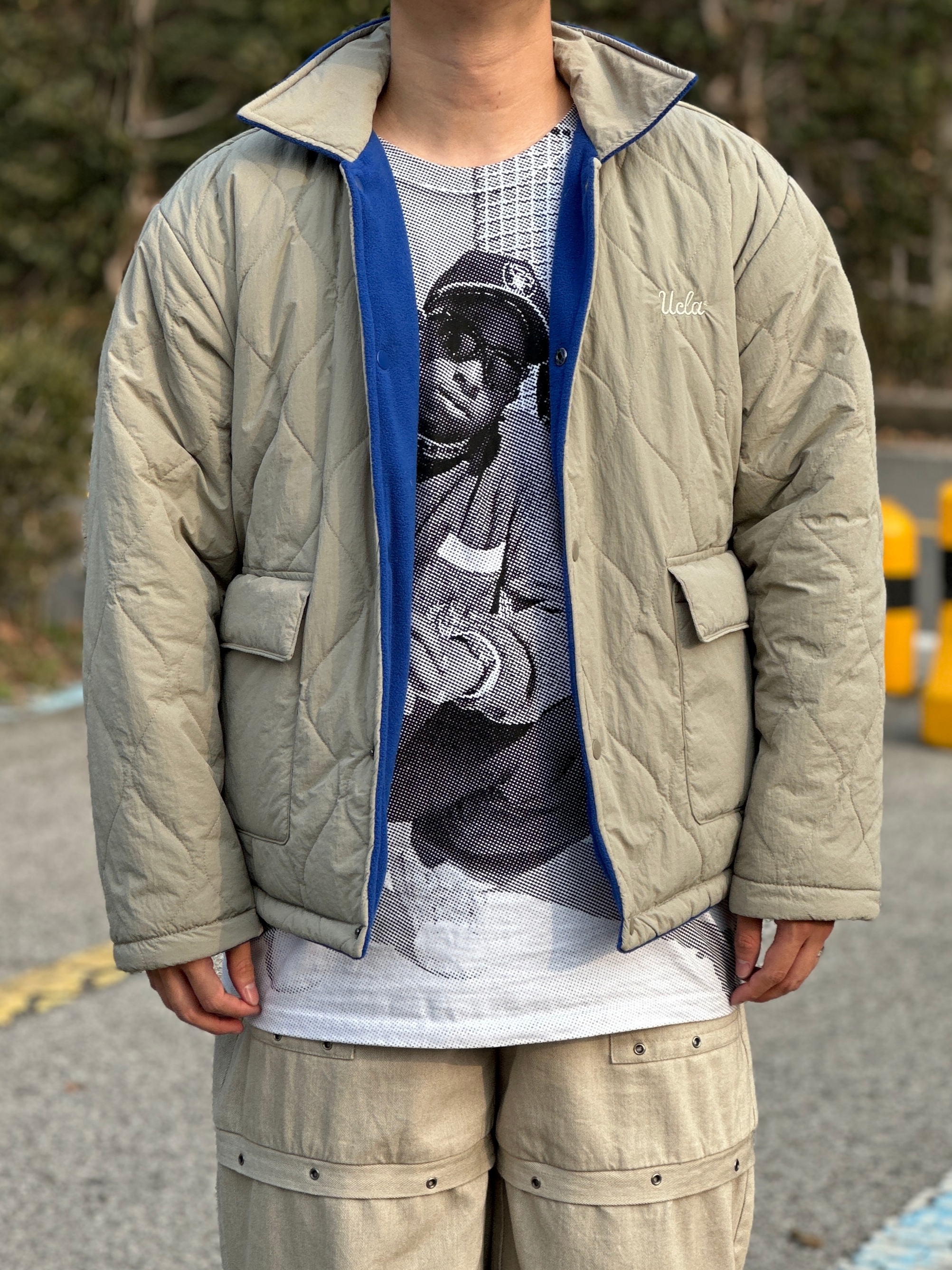 Stussy x Gang Starr T-Shirt White 착용 스타일 - 5