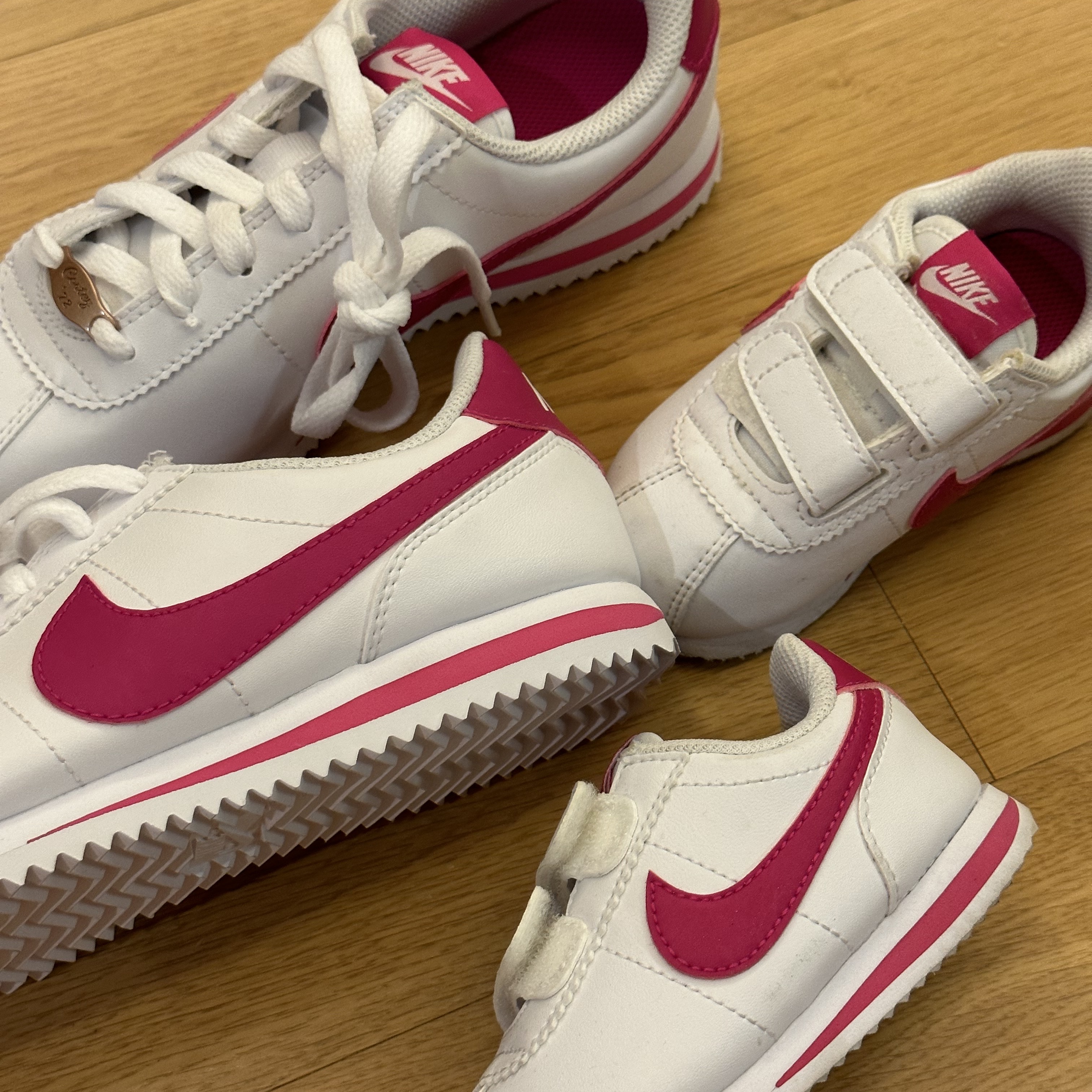 (GS) Nike Cortez Basic SL White Pink Prime 착용 스타일