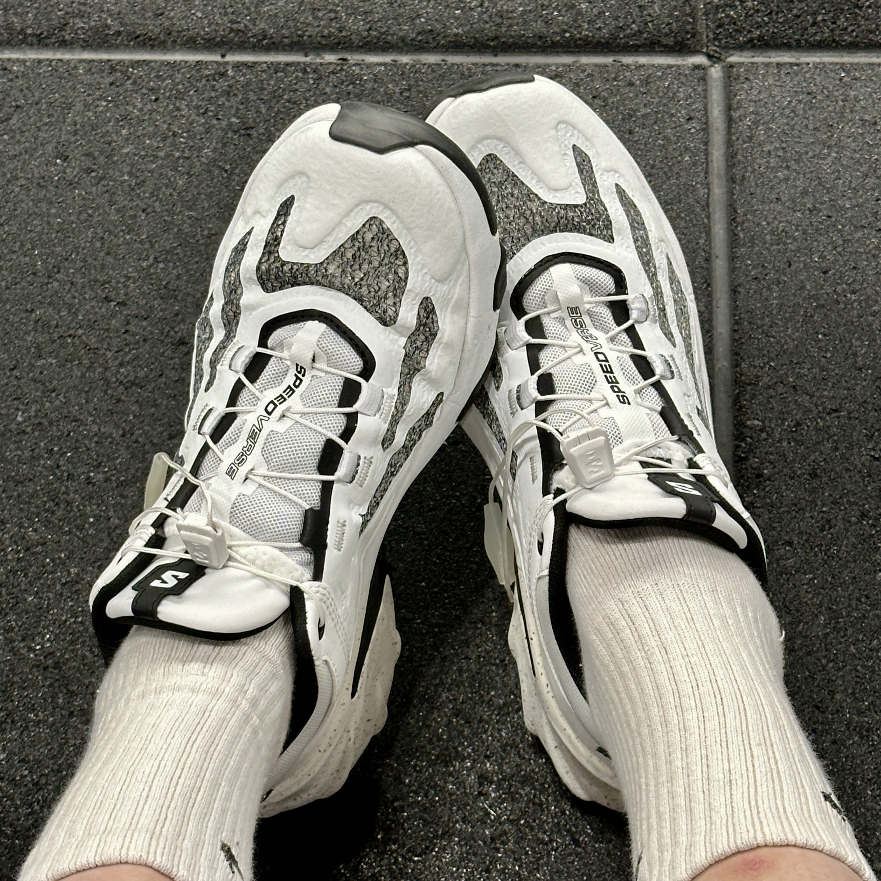 Salomon Speedverse PRG White Vanilla Ice 착용 스타일 - 2