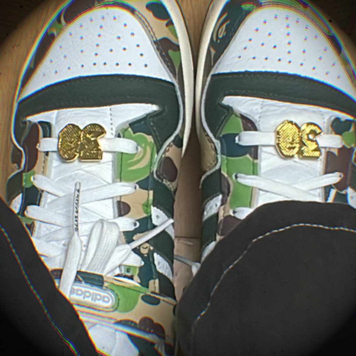 Adidas x BAPE Forum 84 Low Green Camo 착용 스타일