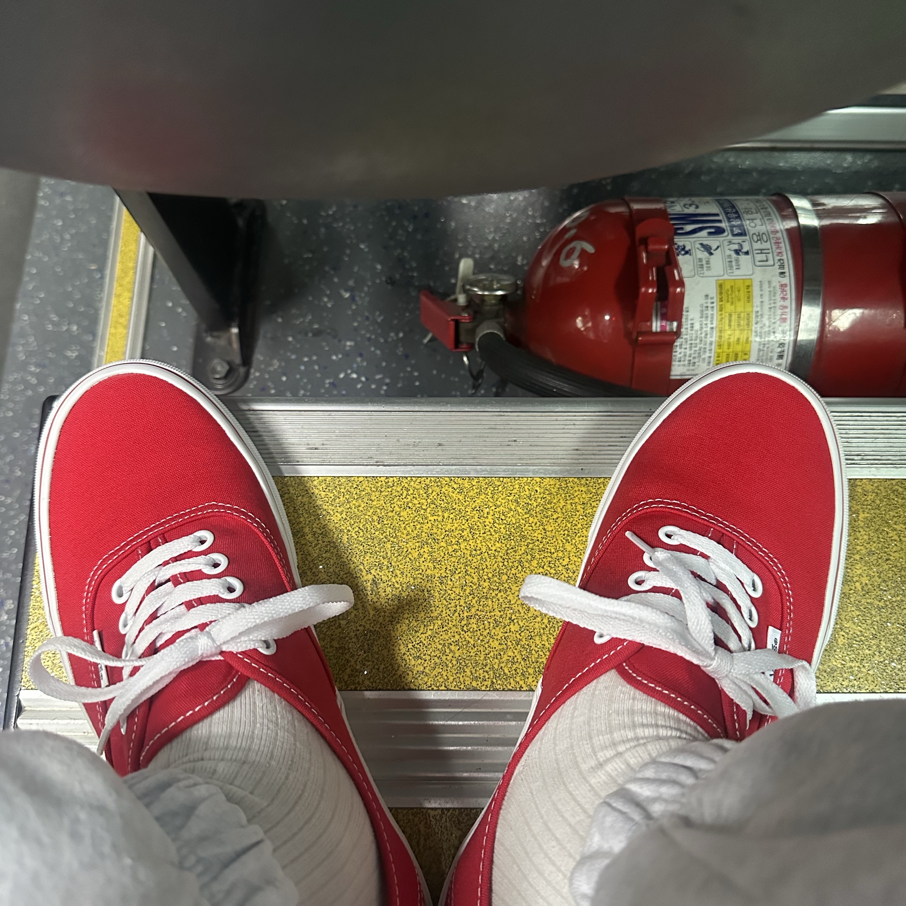 Vans Authentic Red 착용 스타일