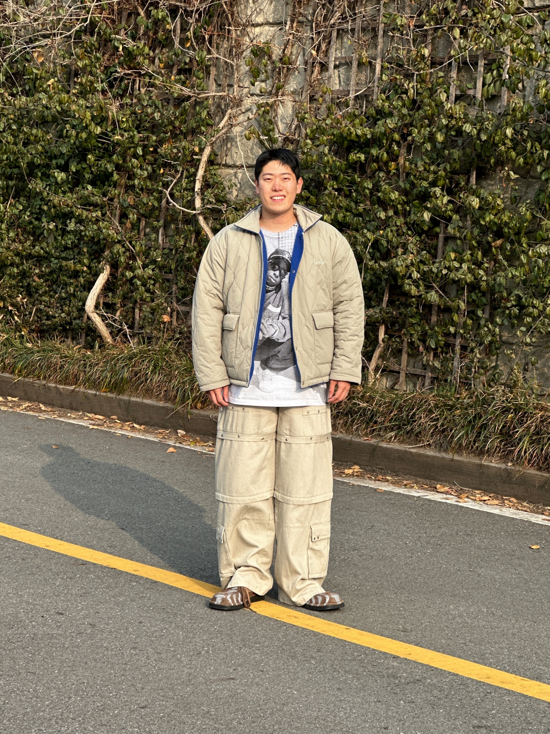 Stussy x Gang Starr T-Shirt White 착용 스타일 - 2