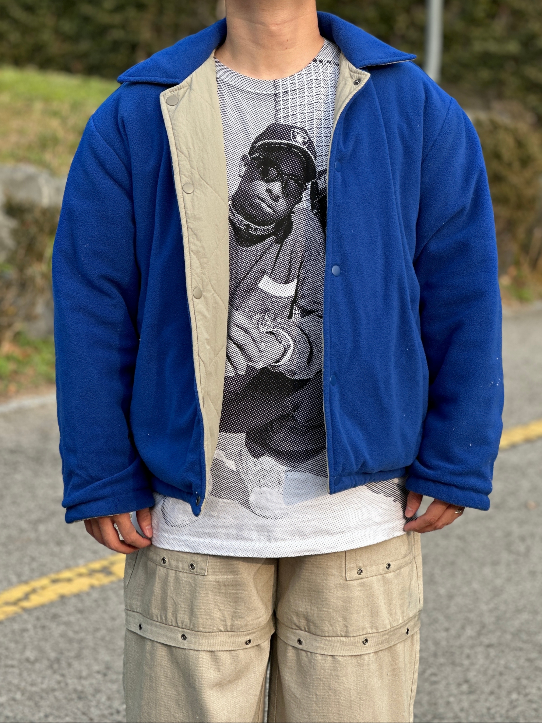 Stussy x Gang Starr T-Shirt White 착용 스타일 - 6