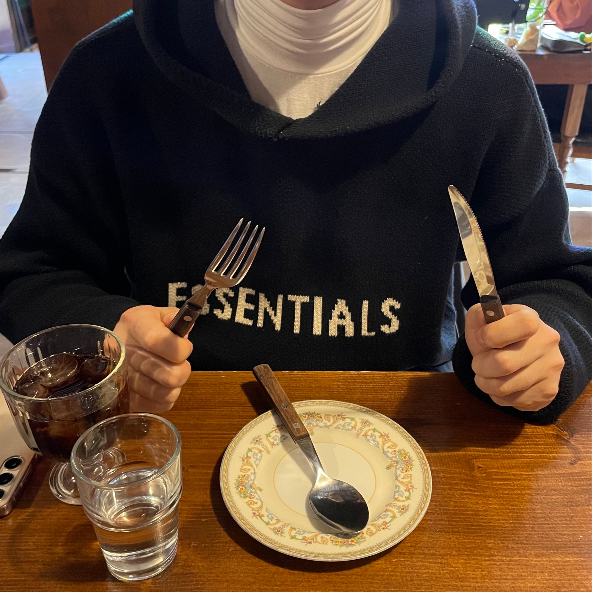 Essentials Knit Pullover Hoodie Black - 21SS 착용 스타일