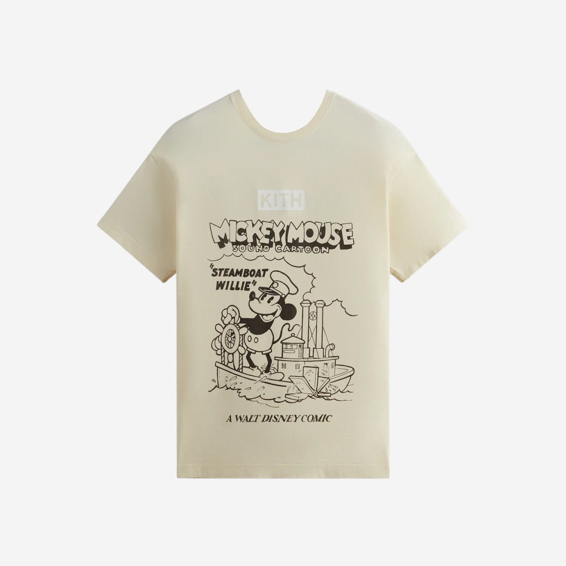 Kith x Disney for Mickey & Friends Steamboat Willie Vintage T-Shirt Sandrift 상세 이미지 1