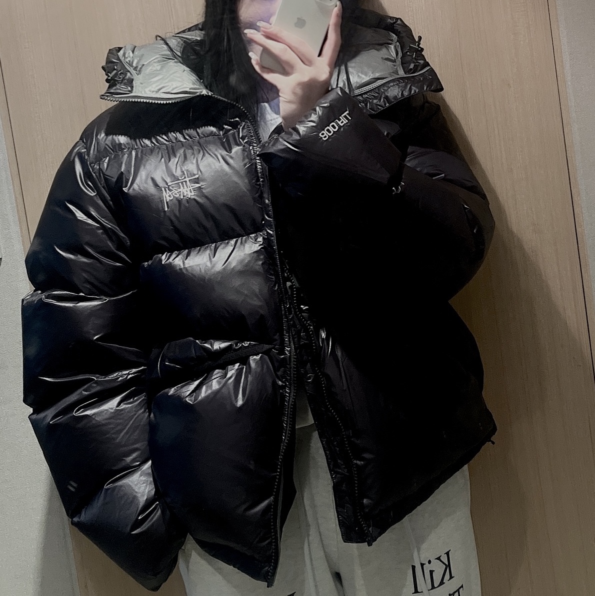 Stussy Down Parka Micro Ripstop Phantom Black 착용 스타일