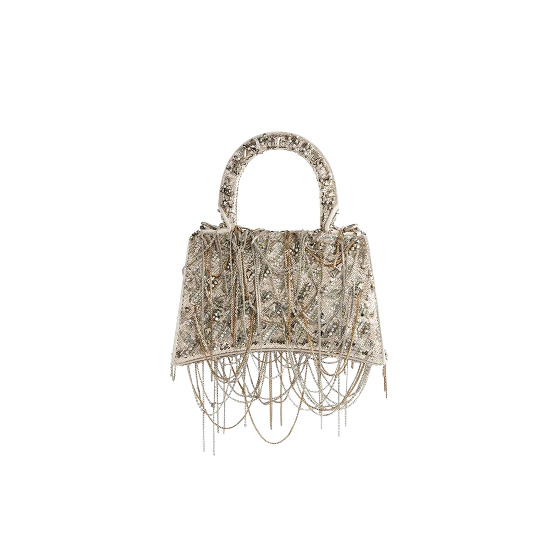 Balenciaga Hourglass XS Handbag With Chaim Embroidery Beige 상세 이미지 3