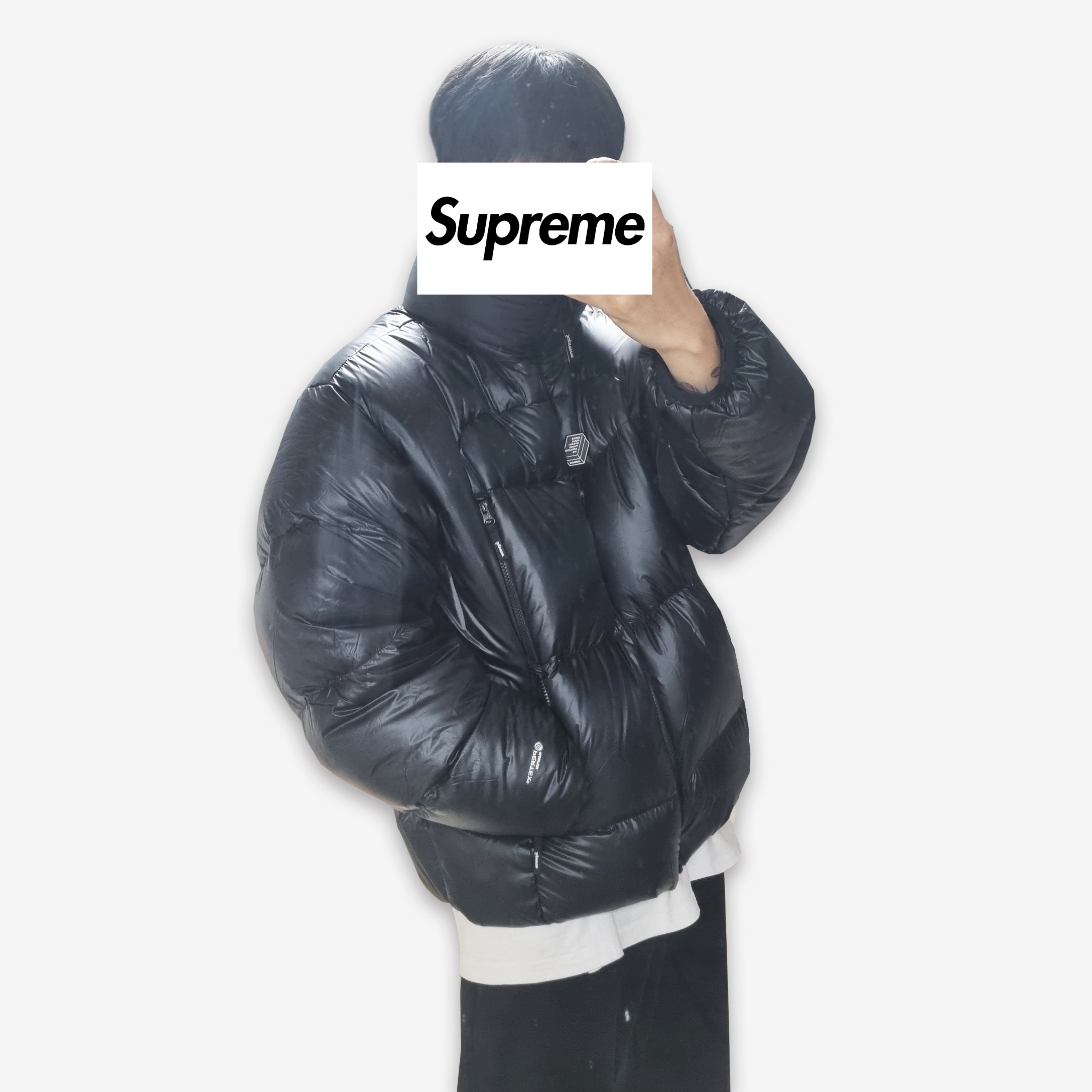 Supreme Featherweight Down Puffer Jacket Black - 23FW 착용 스타일 - 1
