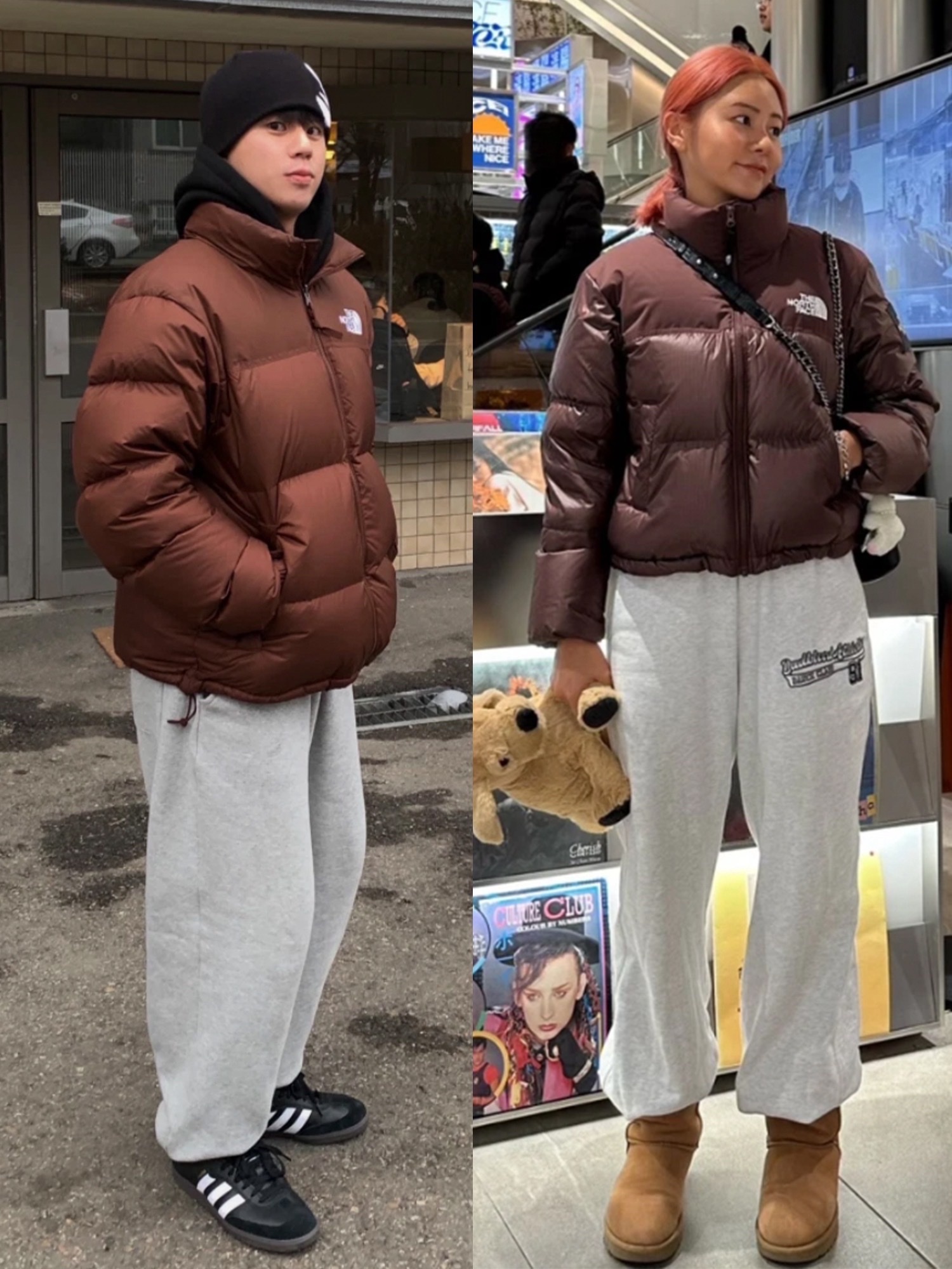 (W) UGG Embroidered Logo Earmuff Chestnut, (W) UGG Classic Ultra Mini Platform Boots Chestnut 착용 스타일 - 2