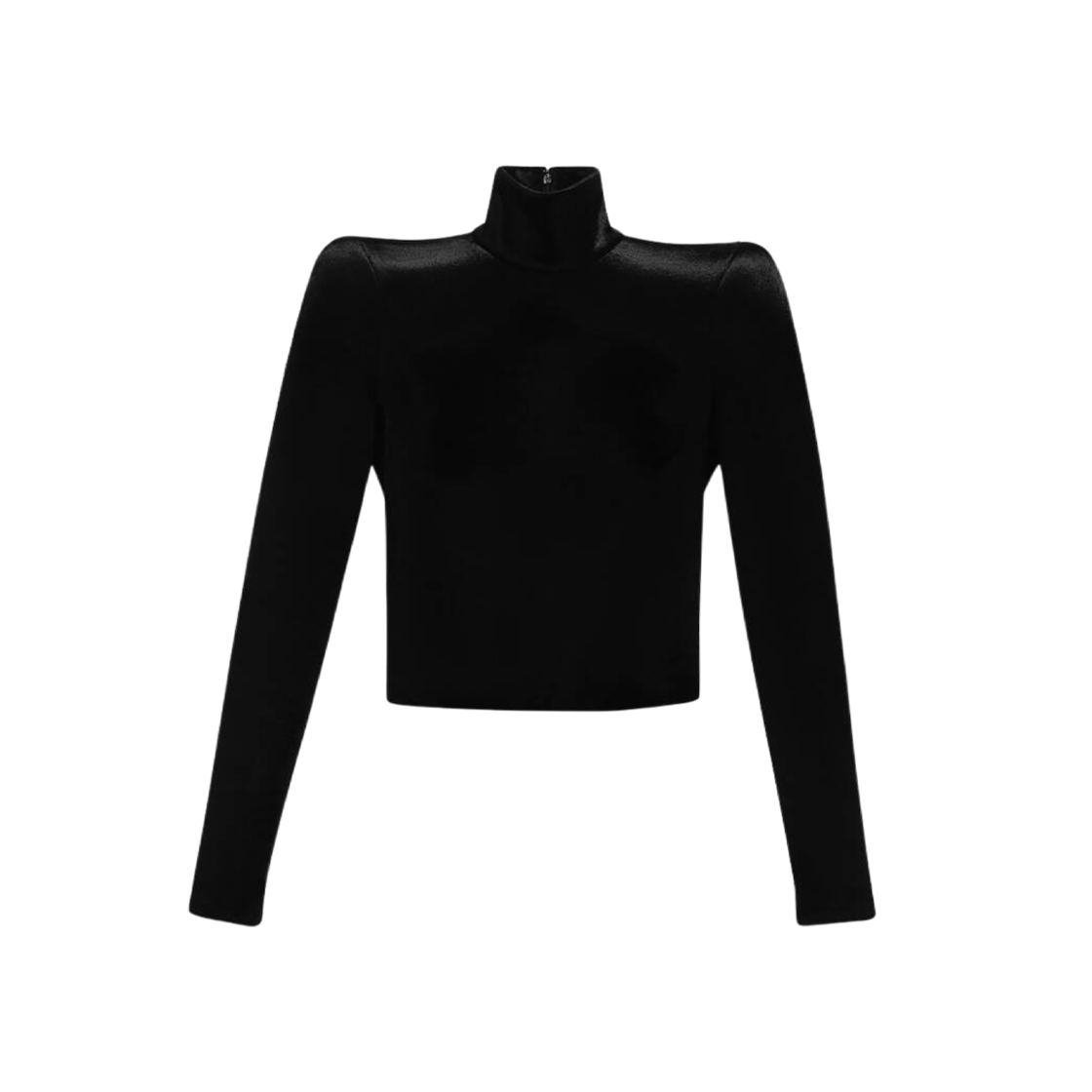 (W) Balenciaga Round Shoulder Turtleneck Black 상세 이미지 1