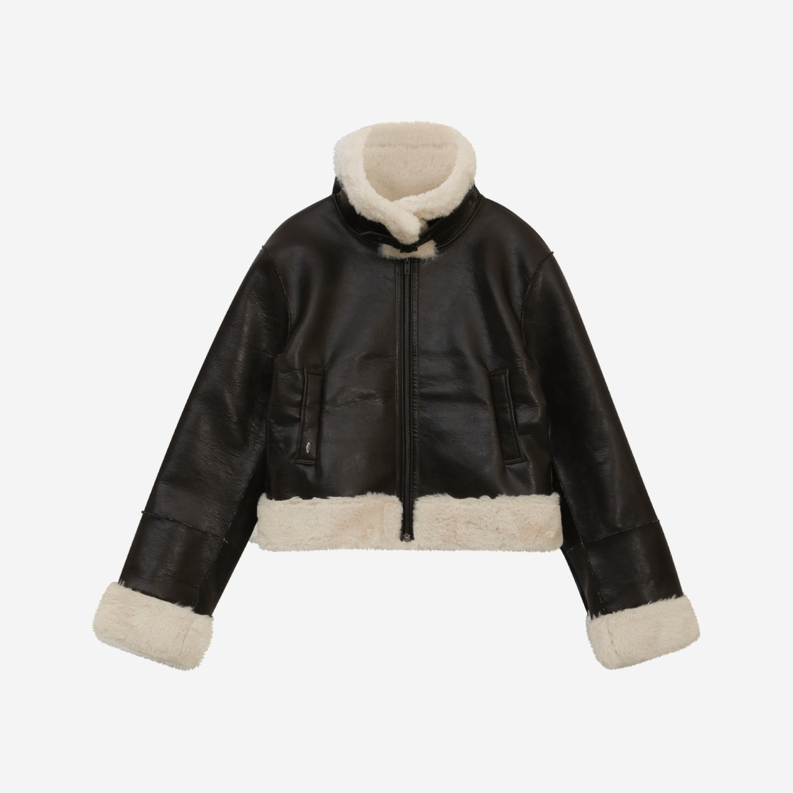 ○bohemian seoul○ LEATHER BOMBER JUMPER BLACK 1 SIZE-