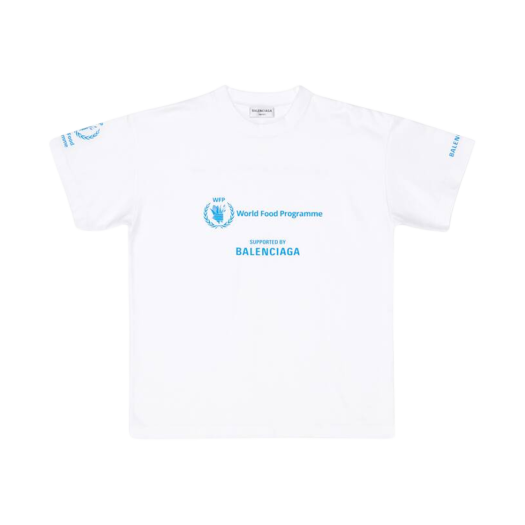 (W) 발렌시아가 WFP 티셔츠 미디움 핏 화이트