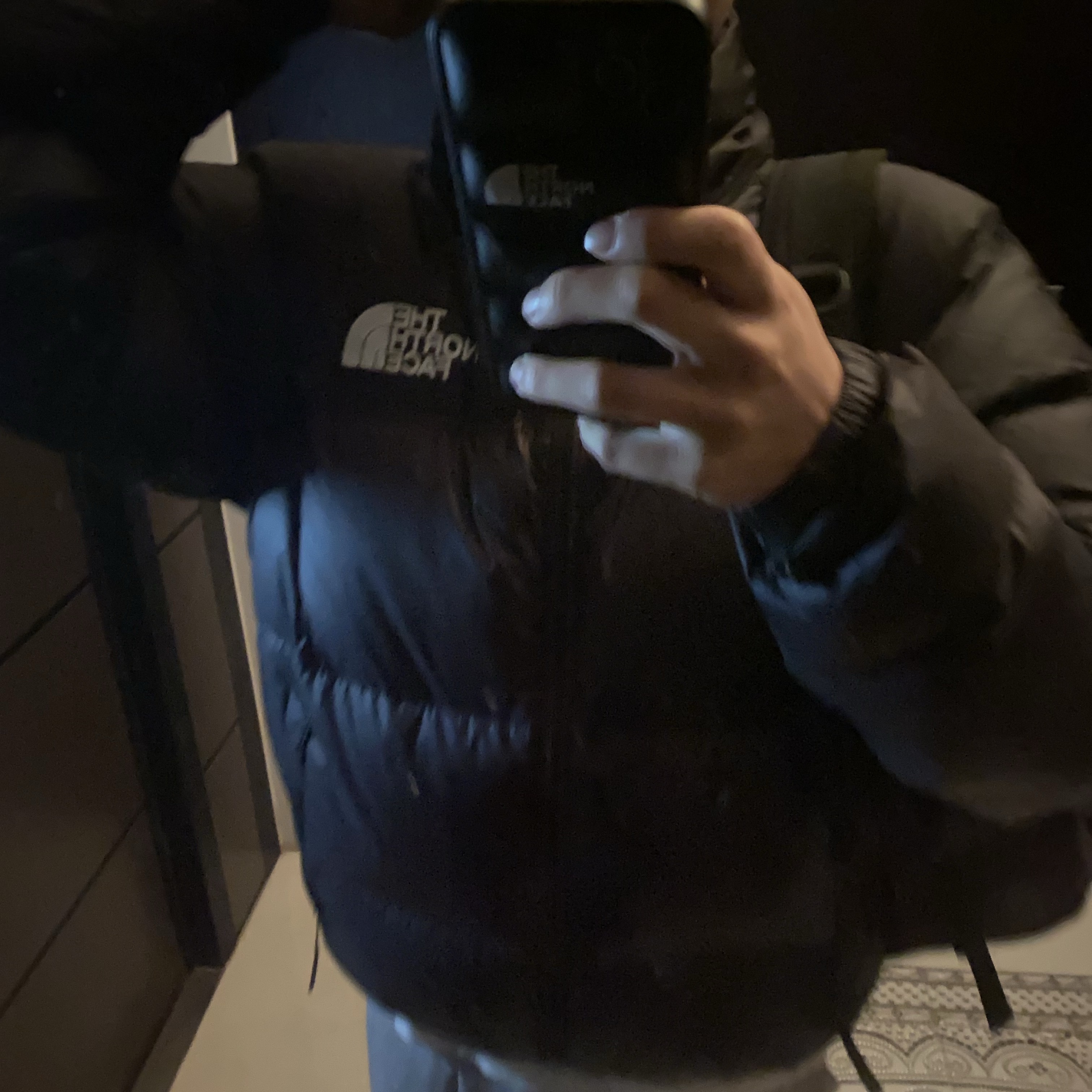 The North Face 1996 Eco Nuptse Jacket Black 착용 스타일
