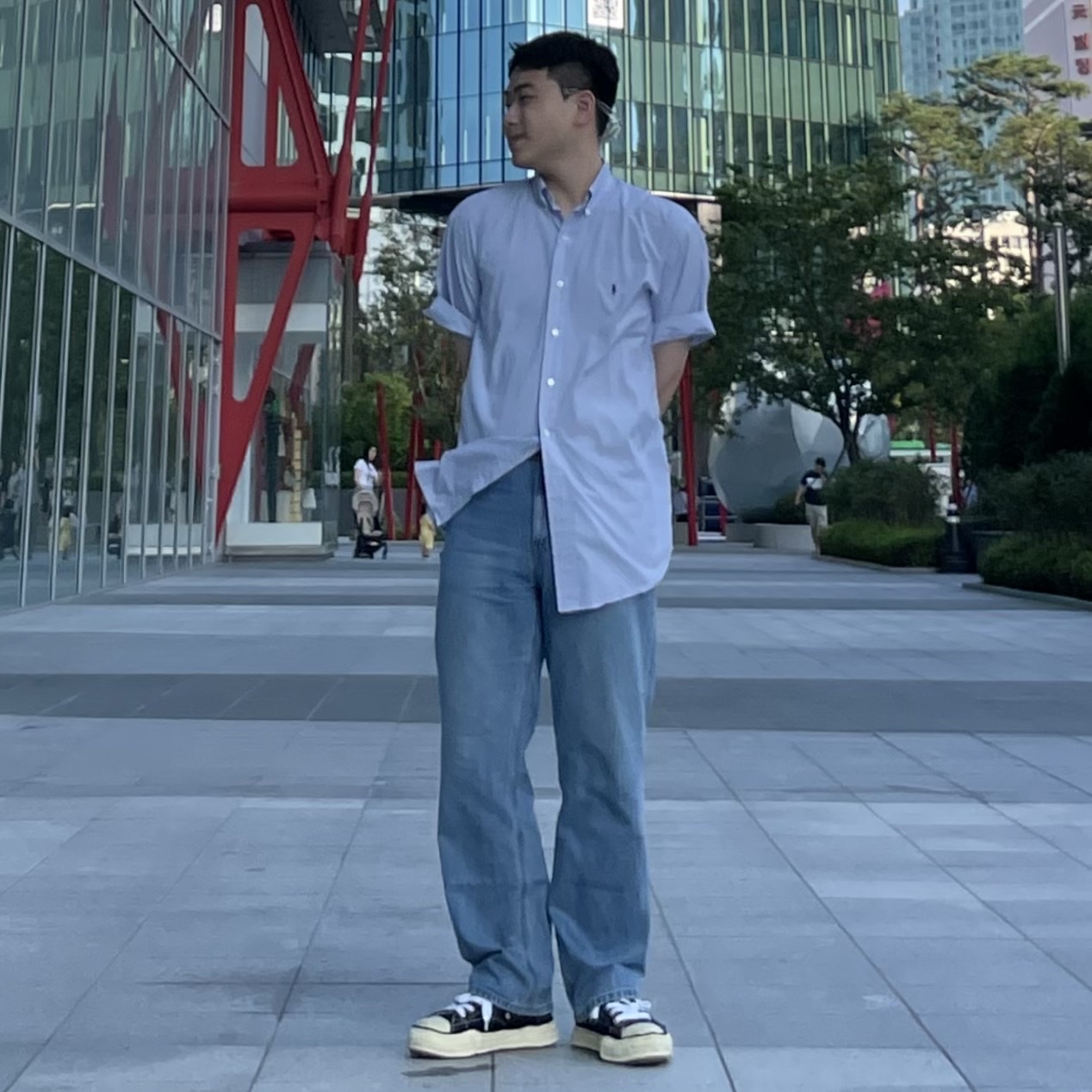 Maison Mihara Yasuhiro Peterson VL OG Sole Canvas Low-top Sneakers Black 착용 스타일