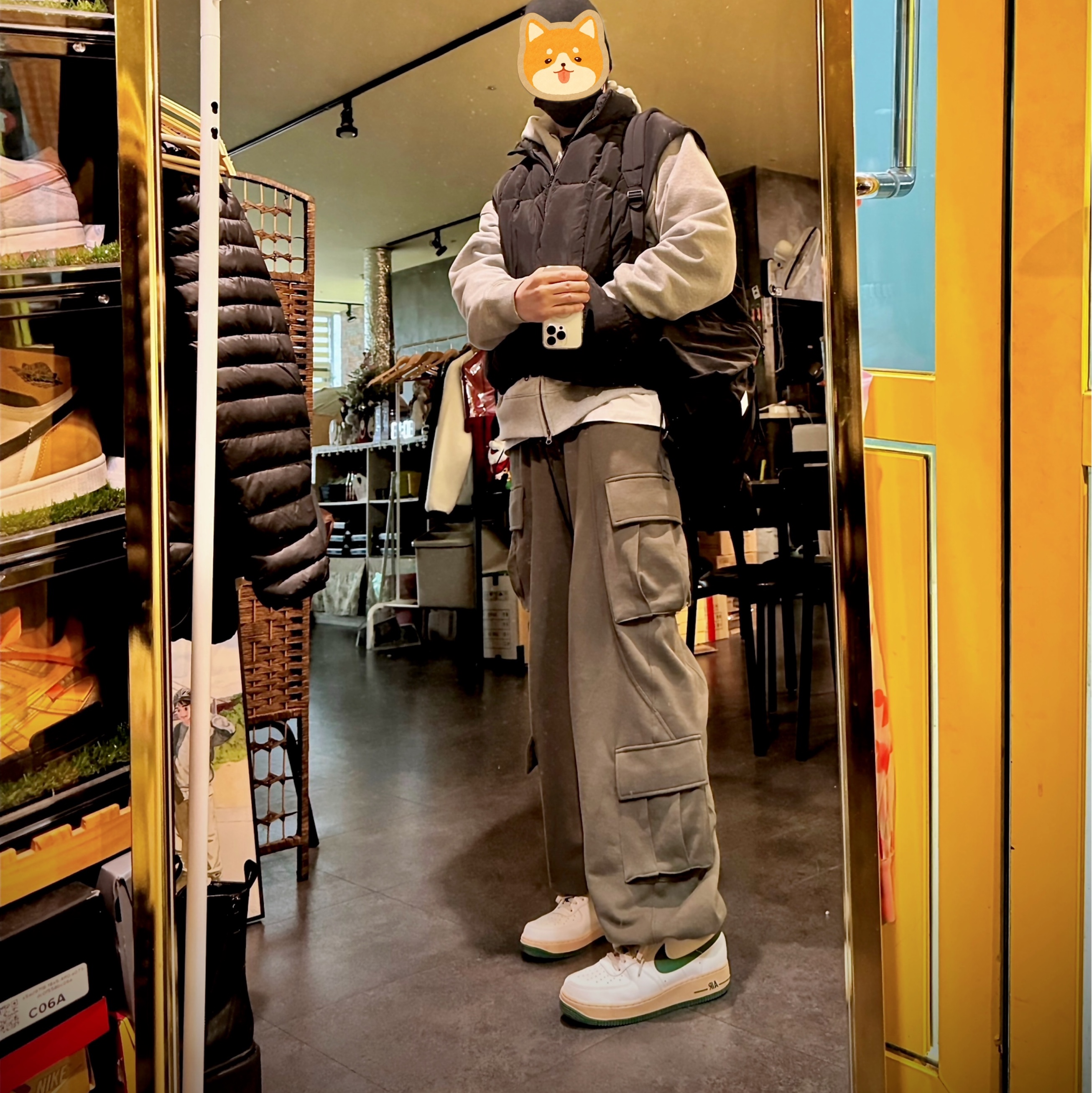 (W) Nike Air Force 1 Low Gorge Green 착용 스타일 - 2