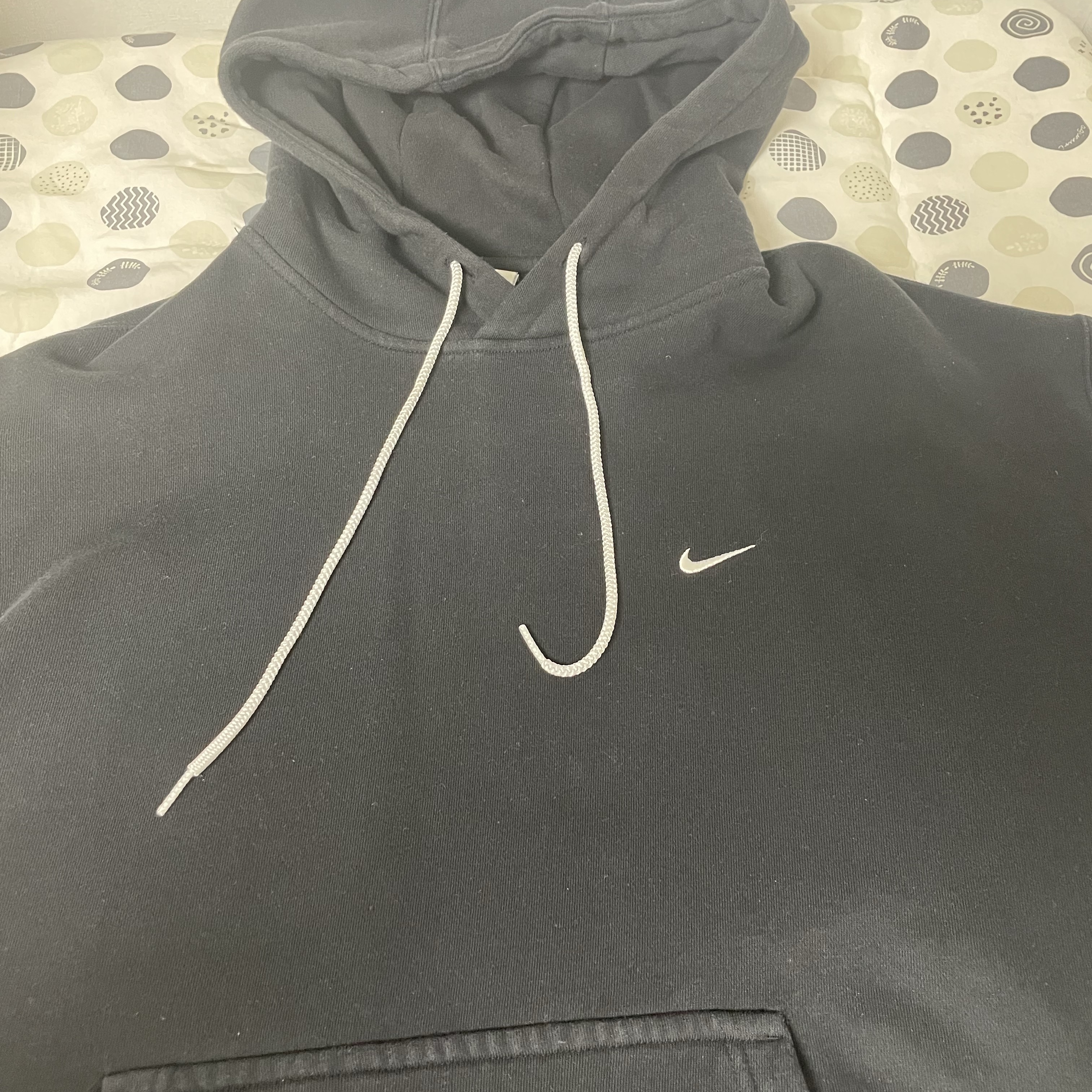 Nike NRG Solo Swoosh Fleece Hoodie Black White - Asia 착용 스타일