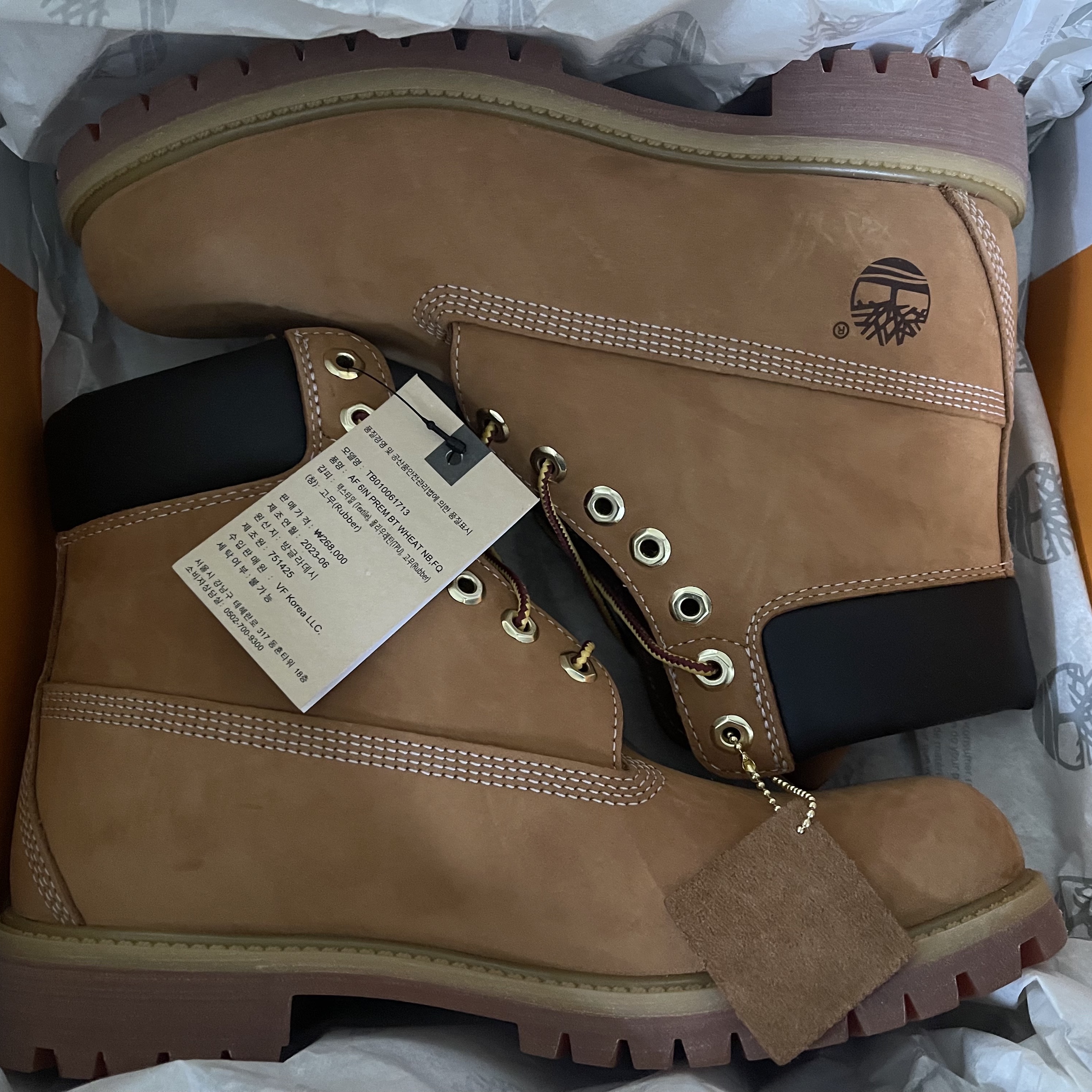 Timberland Premium 6 inch Waterproof Boot Wheat Nubuck - Wide 착용 스타일 - 1