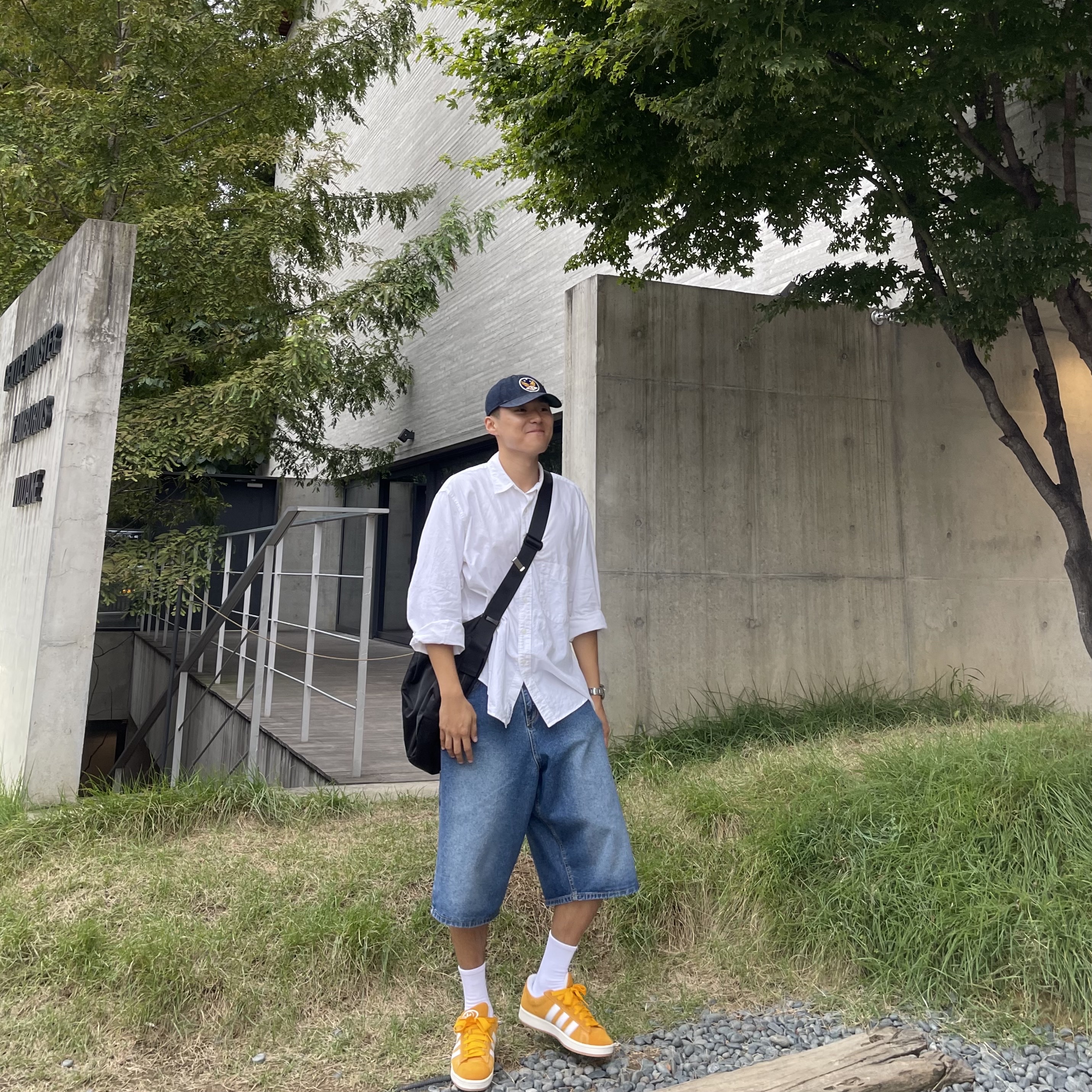 Double RL Garment Dyeing Twill Ball Cap Indigo 착용 스타일