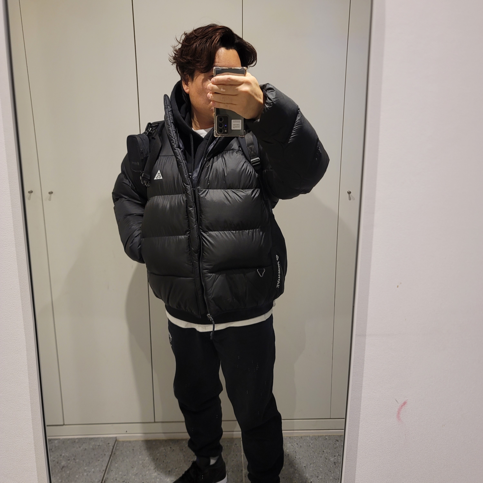 Nike ACG Therma-Fit ADV Lunar Lake Puffer Jacket Black - Asia 착용 스타일