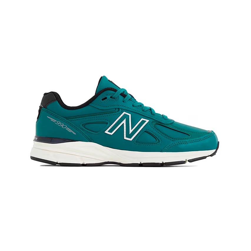 New Balance 990v4 Made in USA Teal White, New Balance 990v4 Made in USA Mahogany Black 착용 스타일 - 3