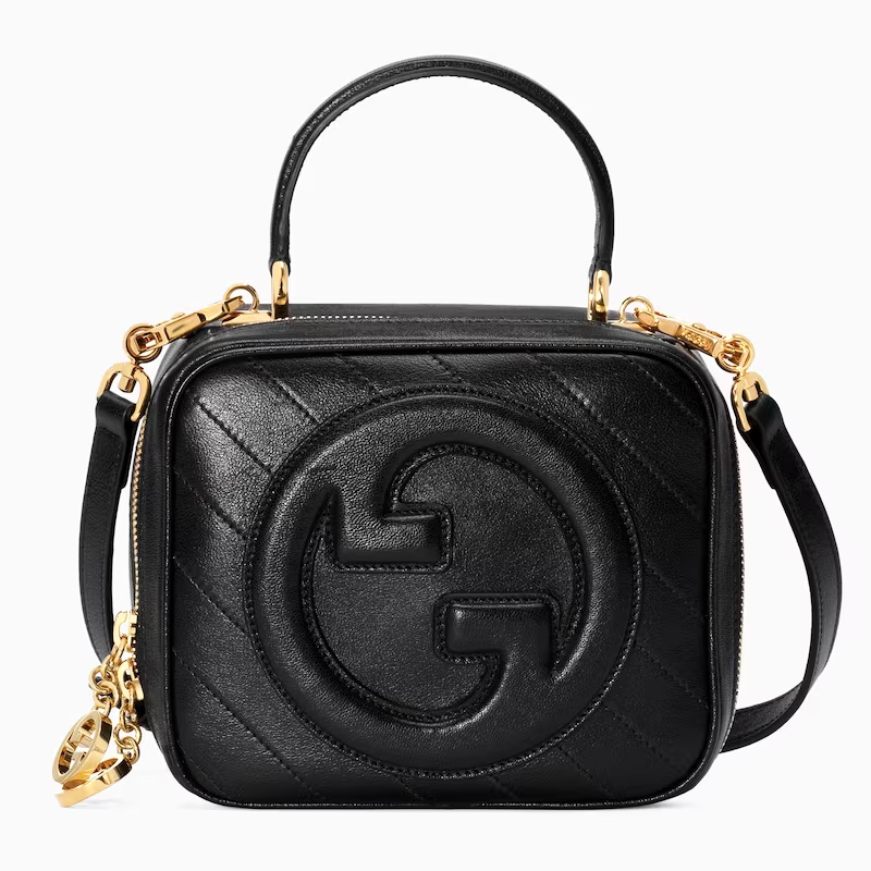 Gucci Blondie Top Handle Bag Black Leather 착용 스타일 - 7