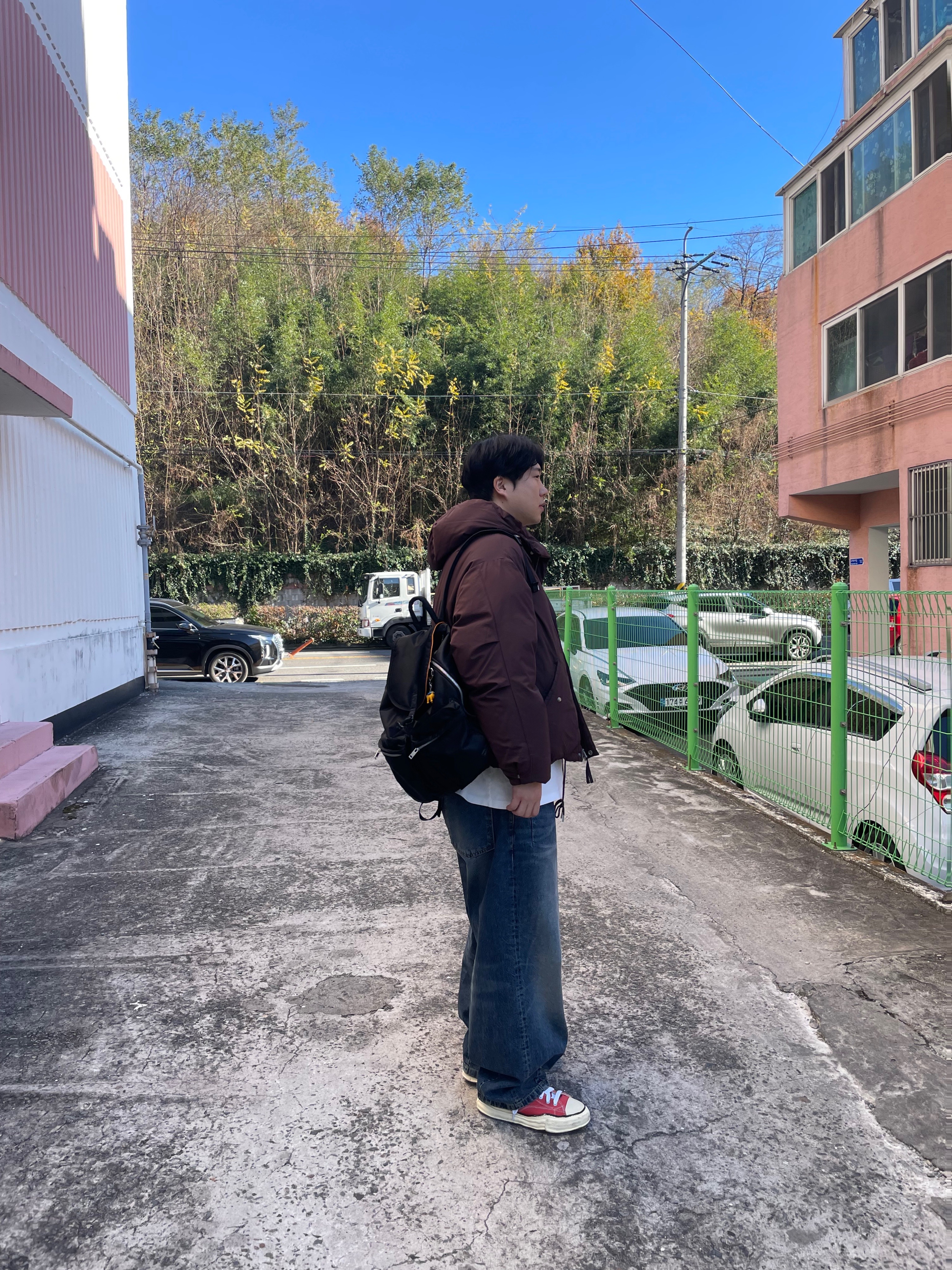 Maison Mihara Yasuhiro Peterson VL OG Sole Canvas Low-top Sneakers Orange, Porter Tanker Backpack Black 착용 스타일 - 2