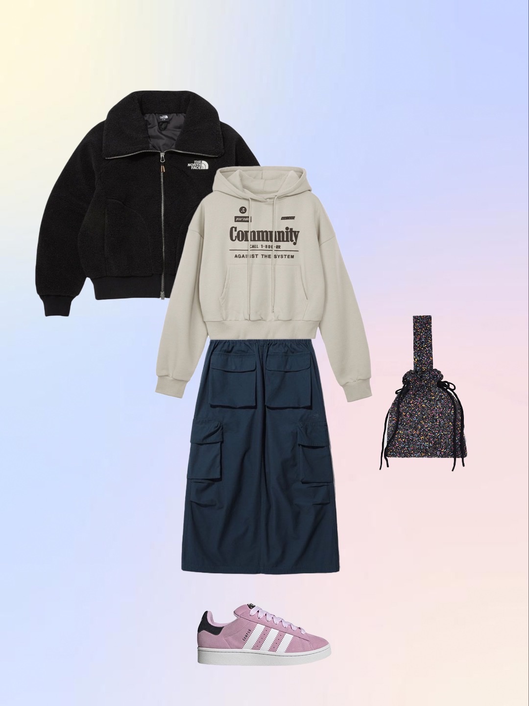 (W) UGG Classic Mini II Boots Grey, Heeari Women Peony Baguette Bag Brown 착용 스타일 - 4