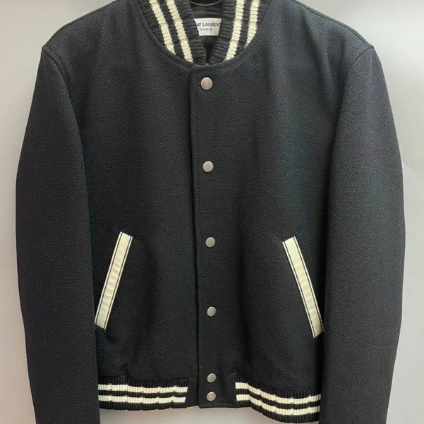 Saint Laurent Teddy Jacket in Wool Black 착용 스타일 - 1