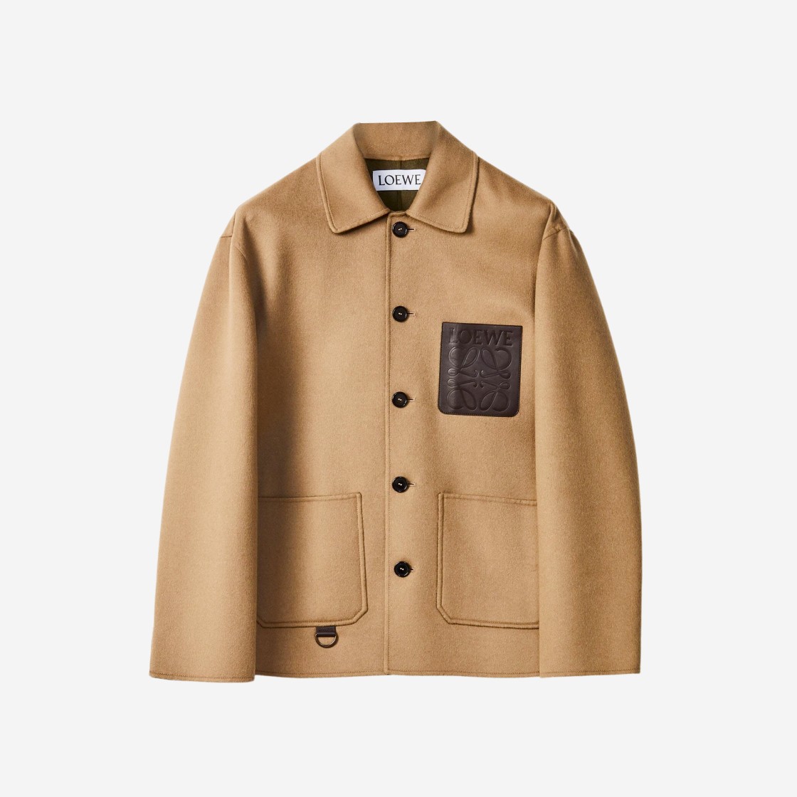 Loewe Workwear Jacket in Wool and Cashmere Beige Khaki Green 상세 이미지 1