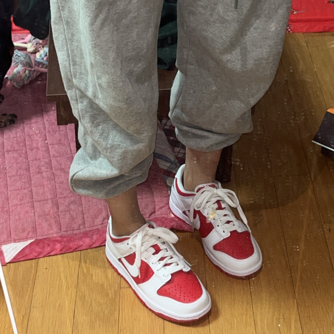 (GS) Nike Dunk Low Retro Championship Red 착용 스타일 - 4