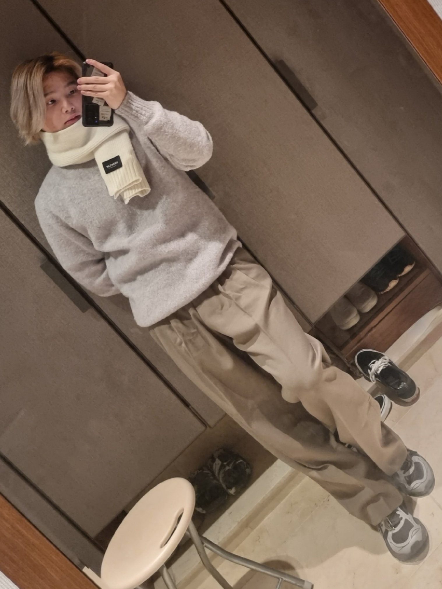 Undermycar Wani Kame Multi Block Pocket Turtle Bomber Driftwood - 22FW, Asics x Atmos x Undermycar Gel-Kayano 14 Pepper Black 착용 스타일 - 4