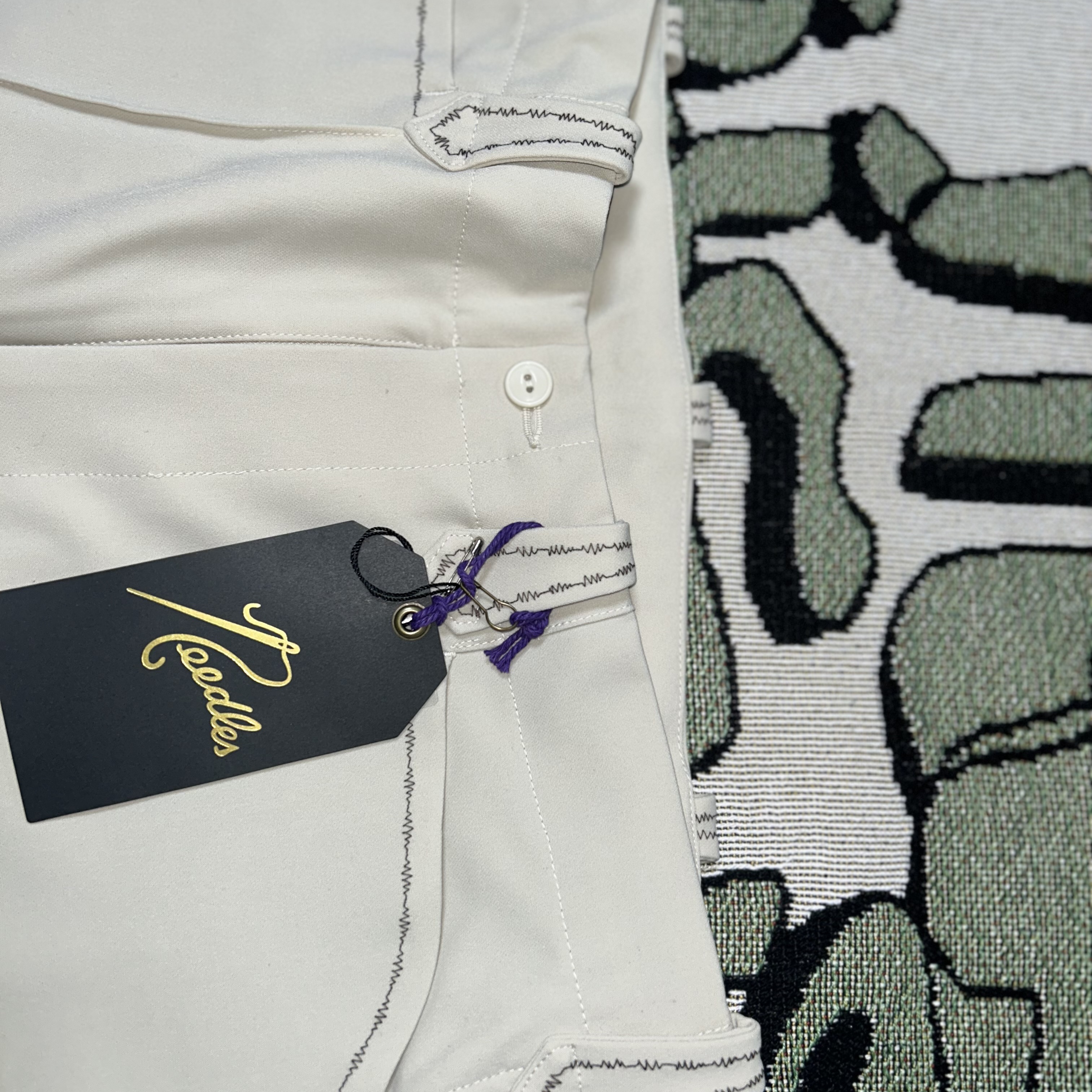 Needles PE/PU Double Cloth Western Leisure Pants Beige 착용 스타일 - 2