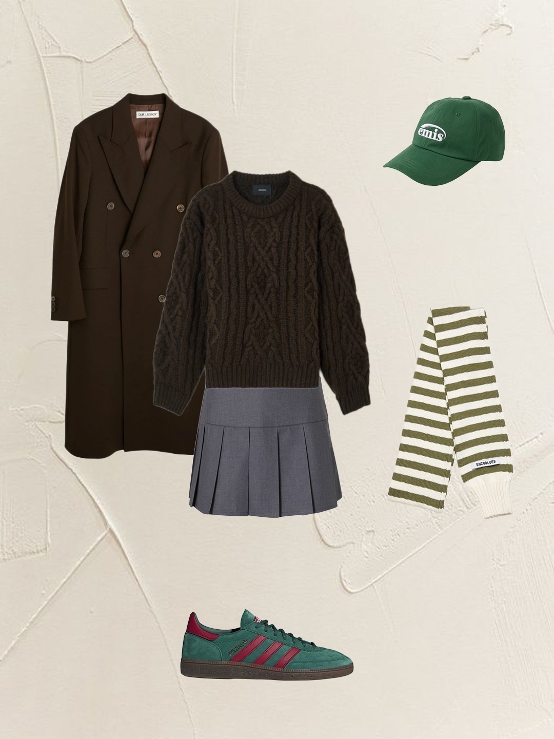 Adidas Spezial Handball Collegiate Green, Emis New Logo Emis Cap Green 착용 스타일 - 3