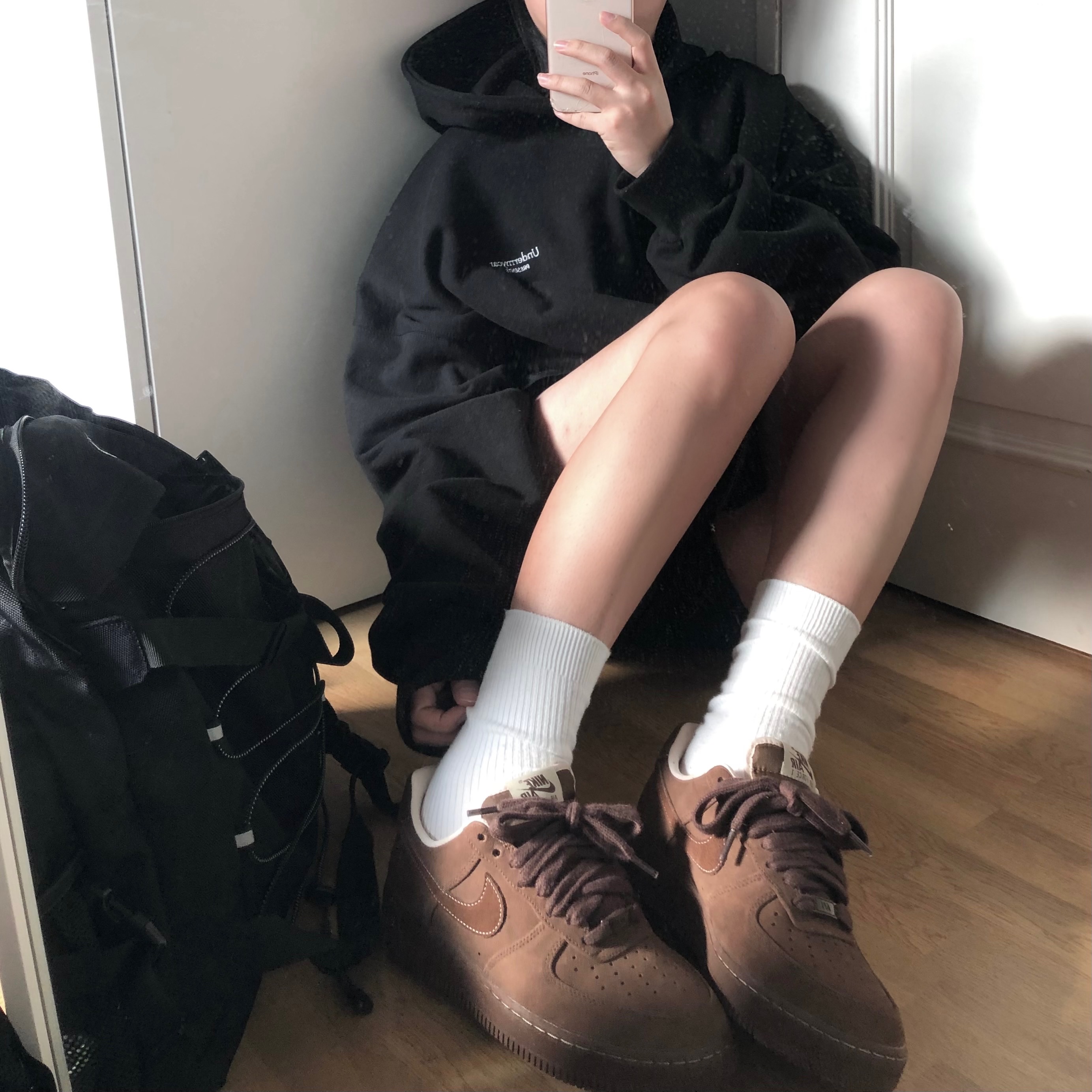 (W) Nike Air Force 1 '07 Cacao Wow 착용 스타일 - 1