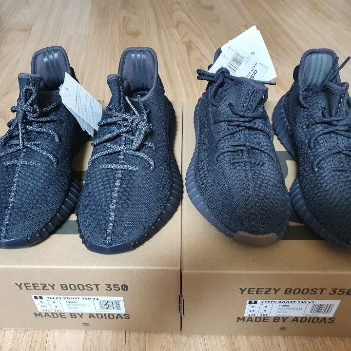 Adidas Yeezy Boost 350 V2 Cinder, Adidas Yeezy Boost 350 V2 Black - Non-Reflective 착용 스타일