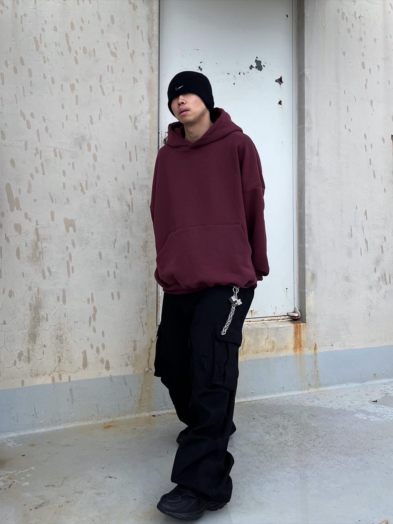 Reebok x Kanghyuk Premier Road Modern Mid Black, Nike NSW Beanie Black 착용 스타일