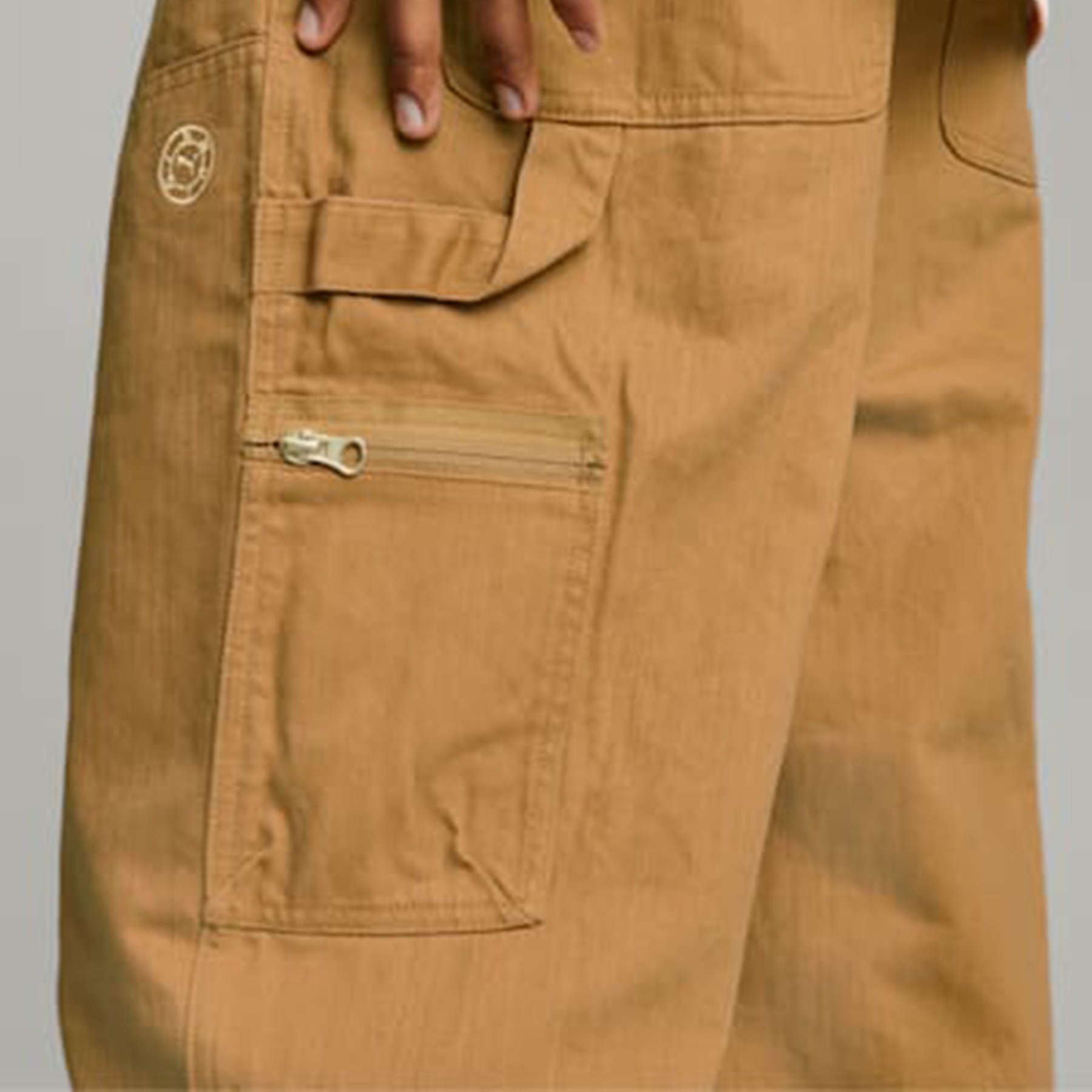 Puma X Rhuigi Double Knee Pants Desert Tan 착용 스타일 - 1