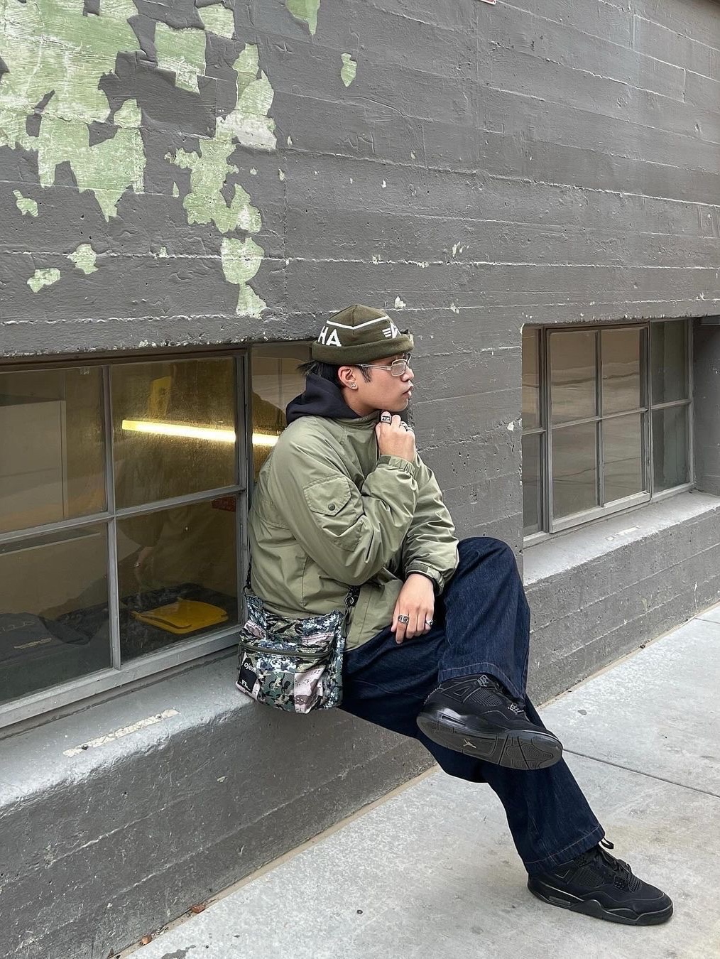Needles H.D. Fatigue Pants Olive, Etce Gardner Pants Olive 착용 스타일 - 4